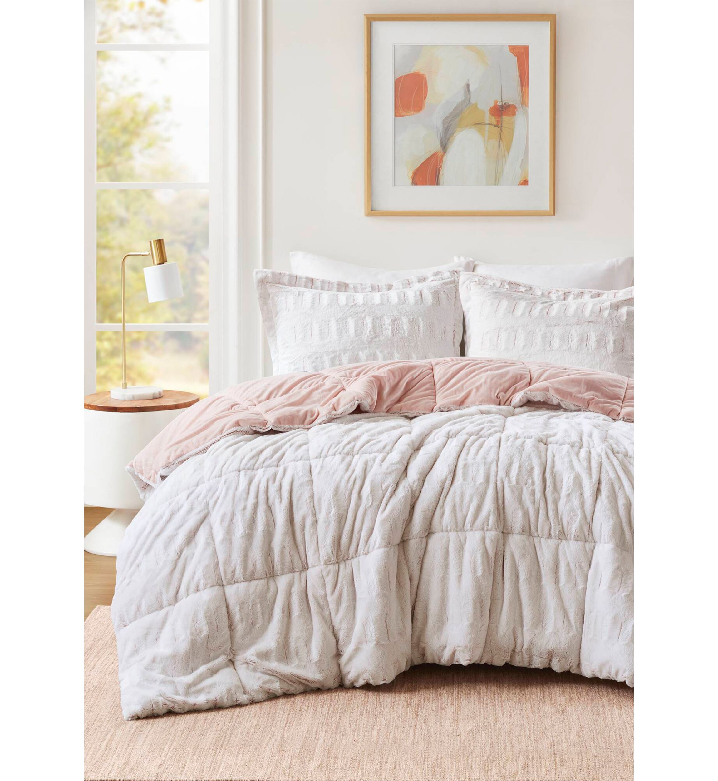 Gia Back Print Long Fur Comforter Mini Set