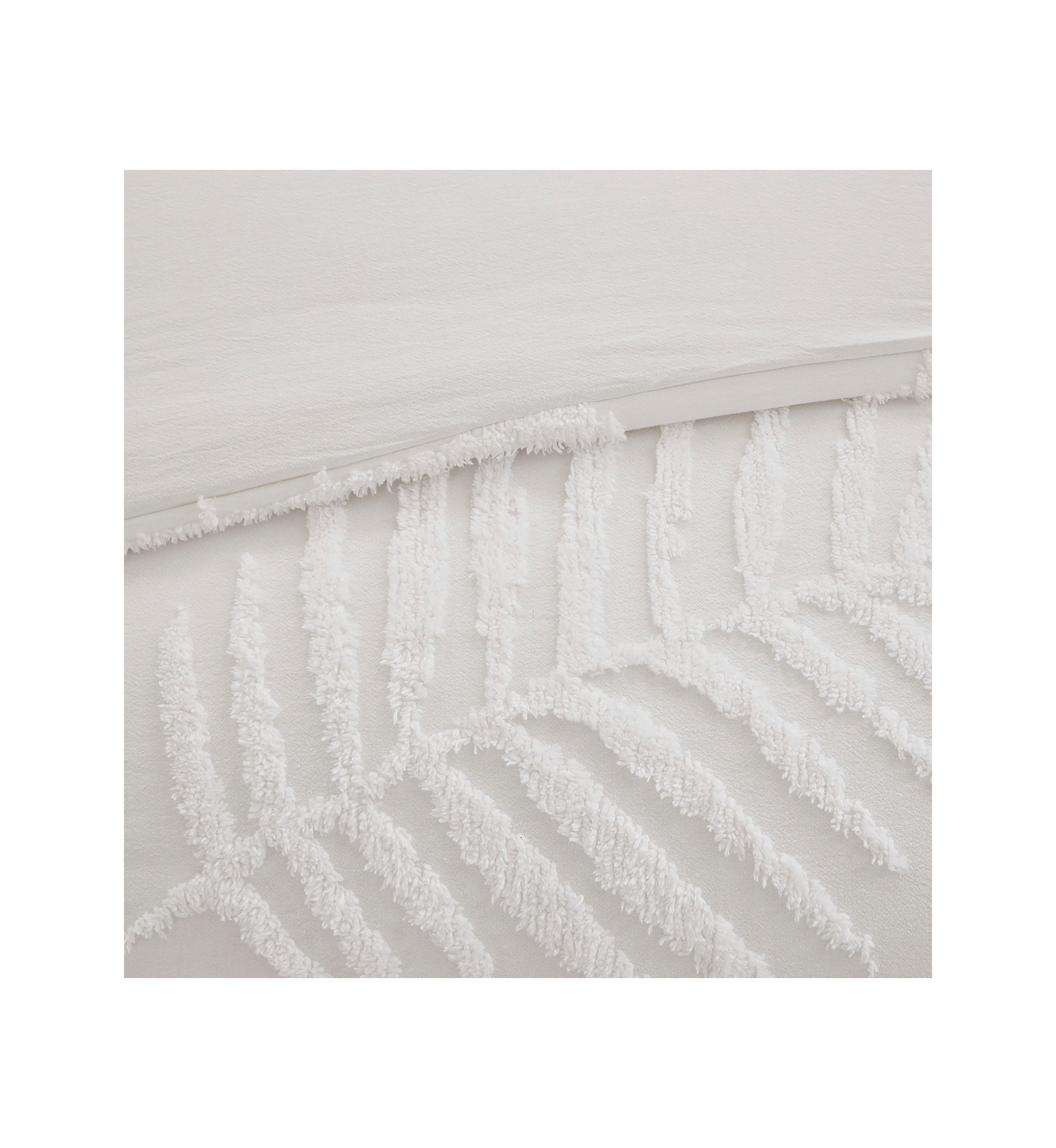 Bahari 3 Piece Tufted Cotton Chenille Palm Comforter Set
