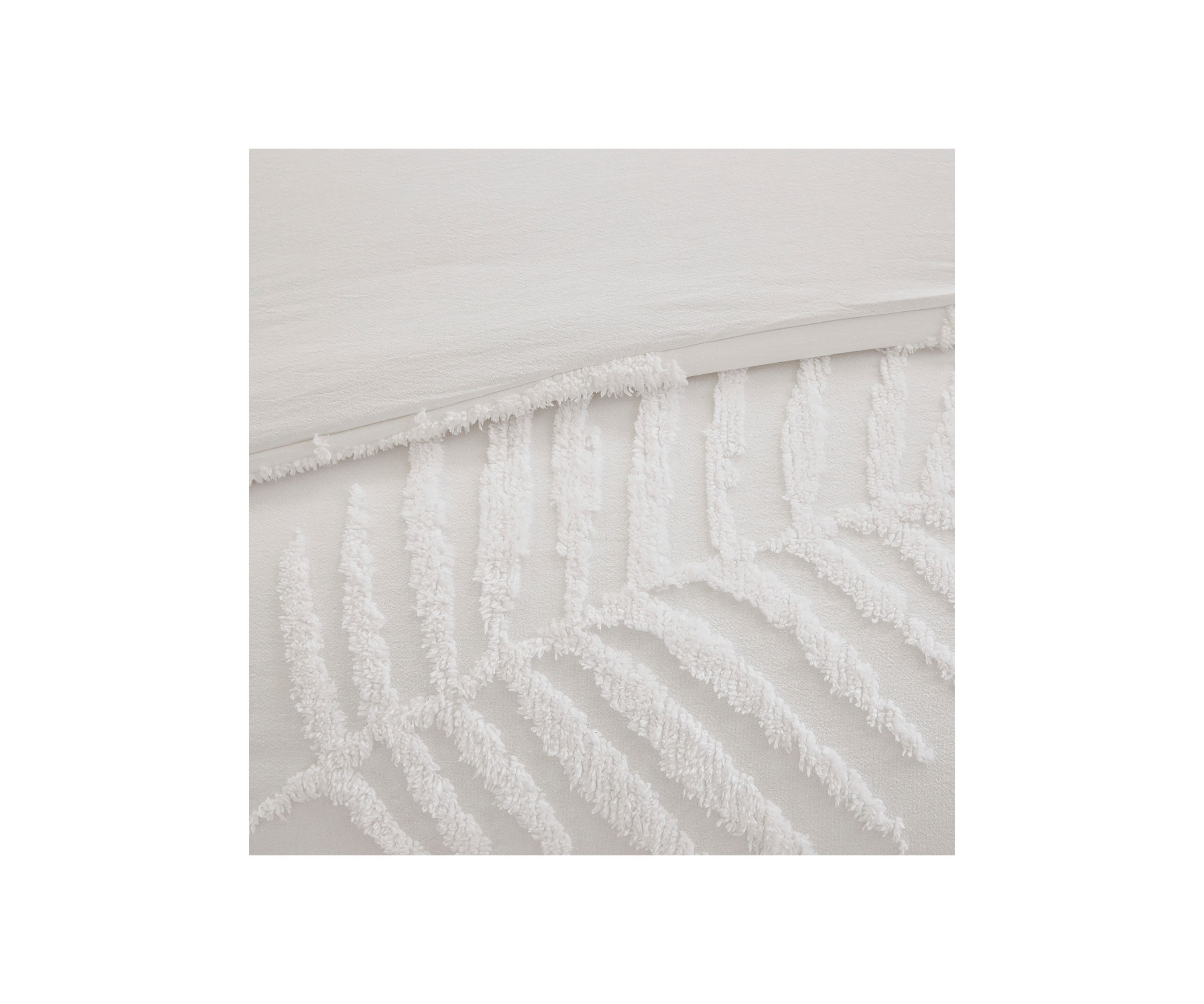 Bahari 3 Piece Tufted Cotton Chenille Palm Comforter Set