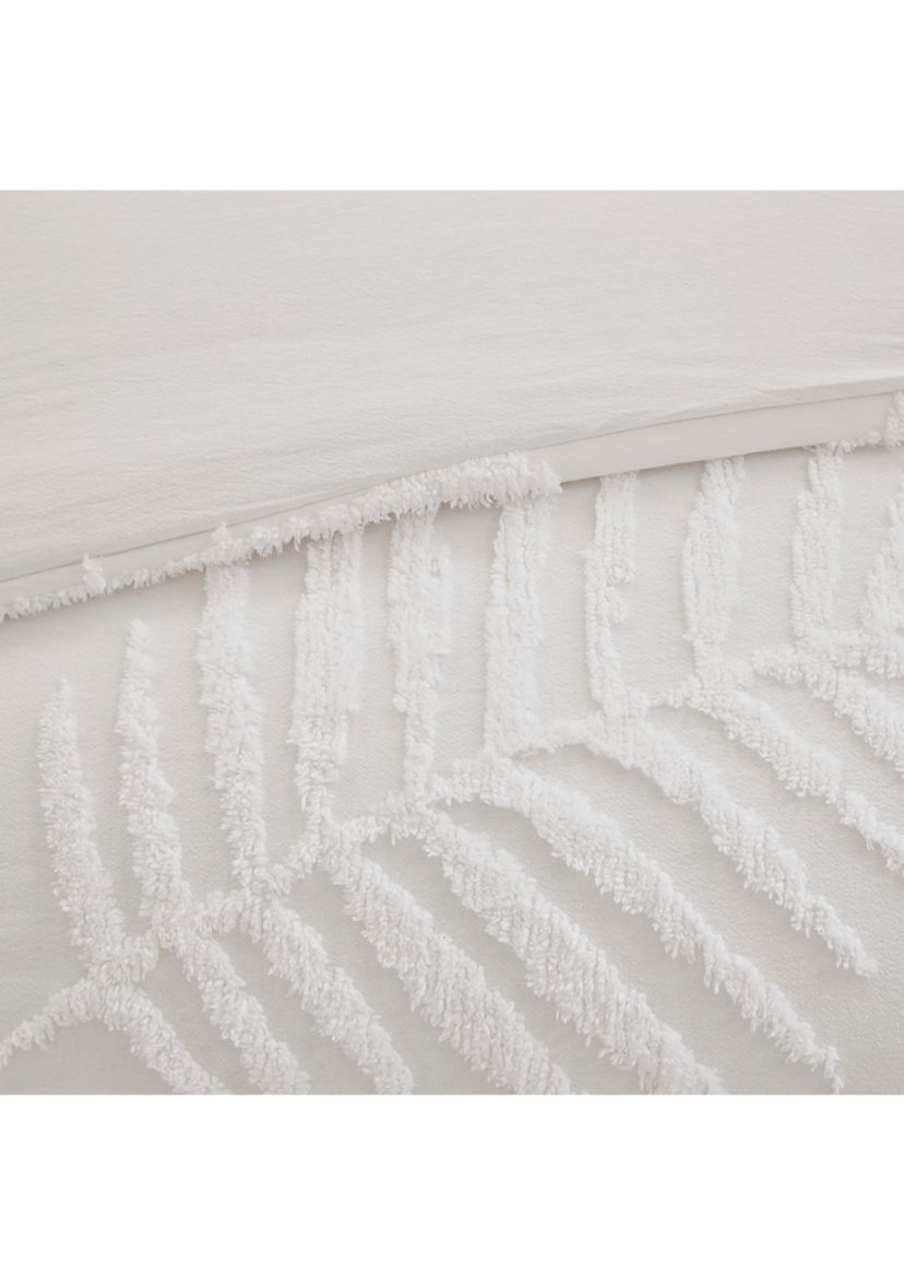 Bahari 3 Piece Tufted Cotton Chenille Palm Comforter Set