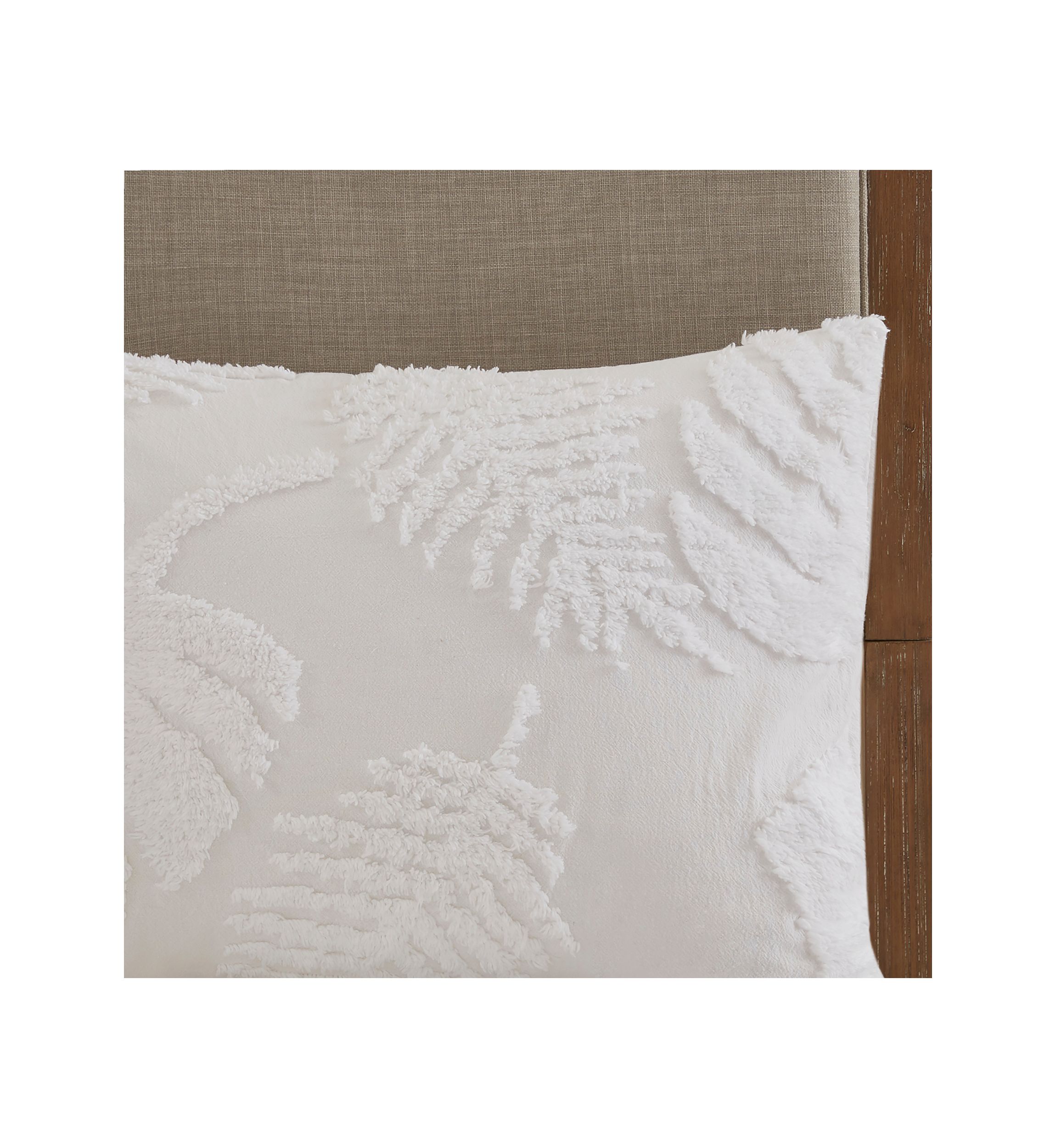 Bahari 3 Piece Tufted Cotton Chenille Palm Comforter Set