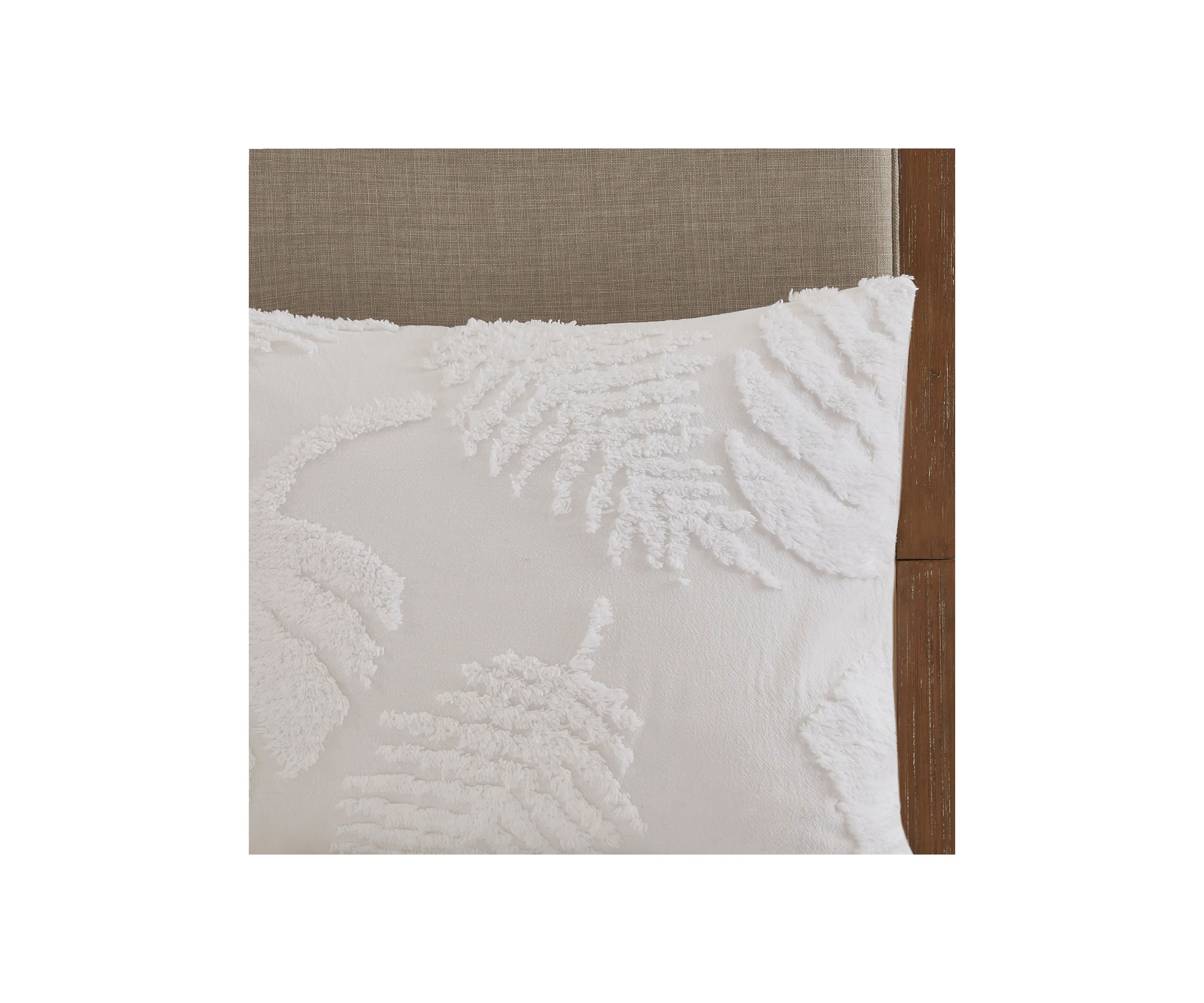 Bahari 3 Piece Tufted Cotton Chenille Palm Comforter Set
