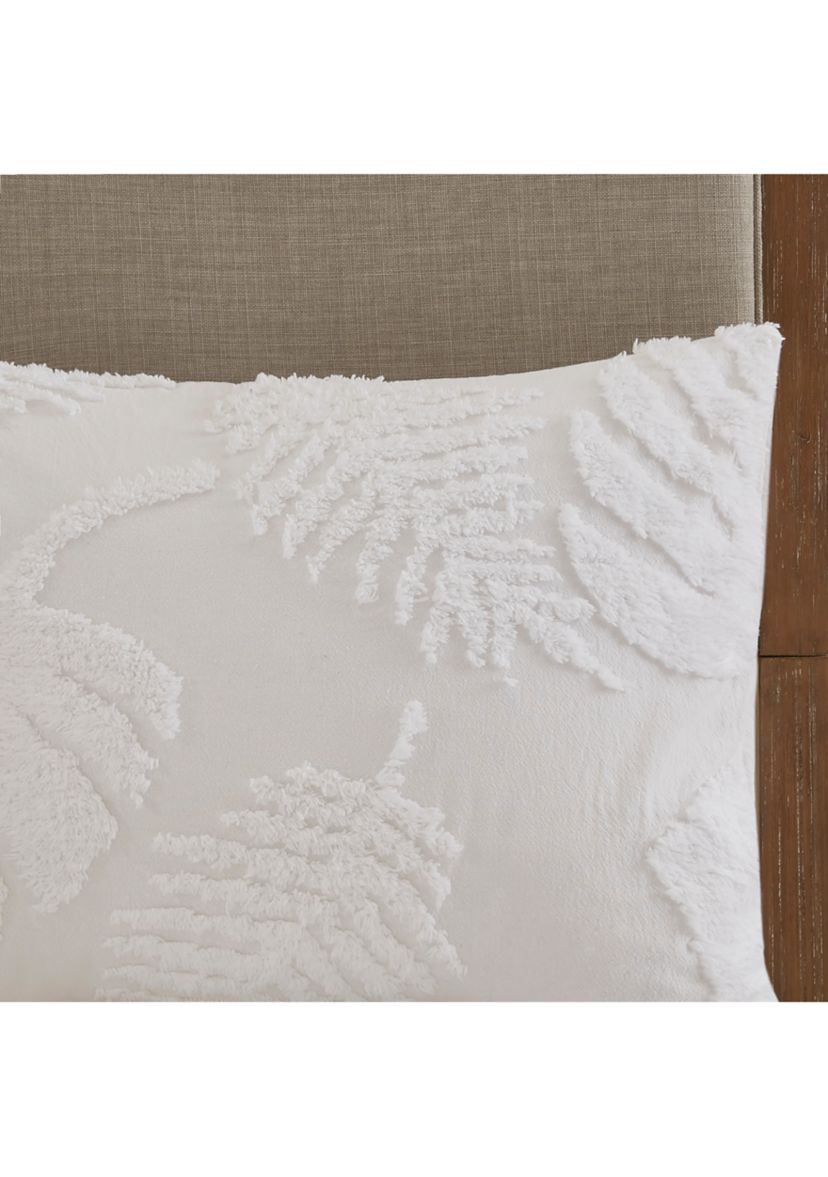 Bahari 3 Piece Tufted Cotton Chenille Palm Comforter Set