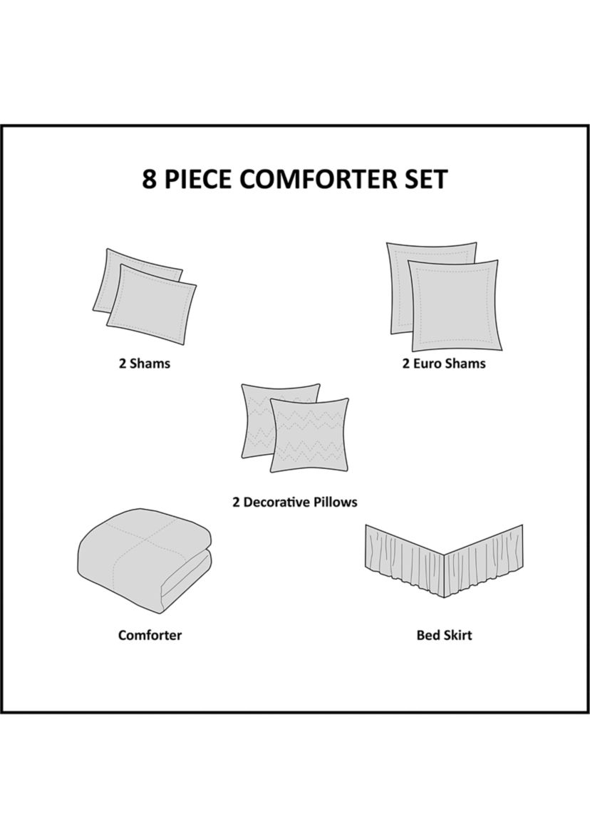 Camillia 8 Piece Cotton Comforter Set