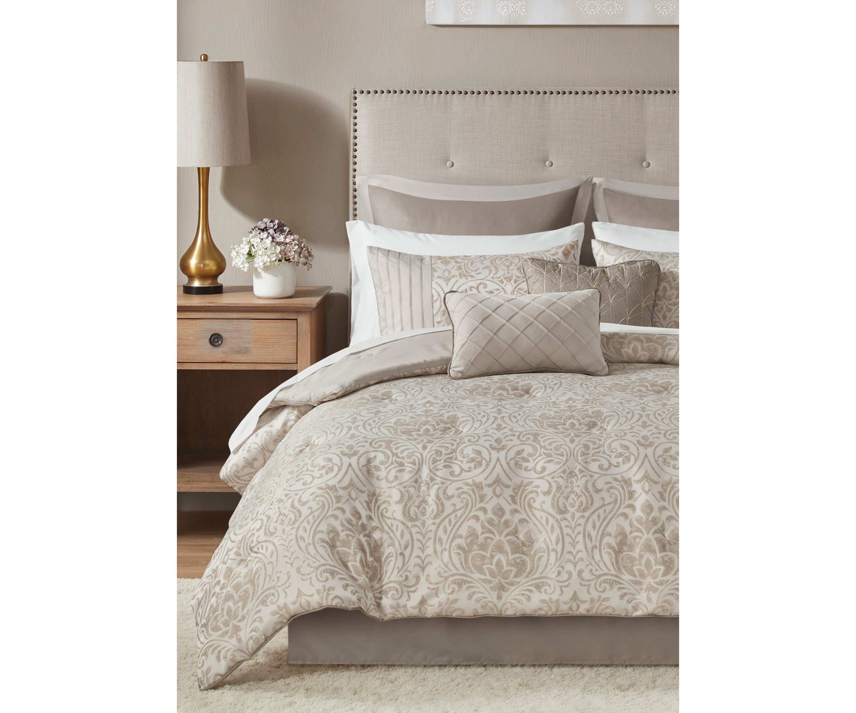 Emilia 12 Piece Jacquard Comforter Set with Bed Sheets