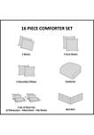 Zara 16 Piece Jacquard Complete Bedding Set with 2 Sheet Sets