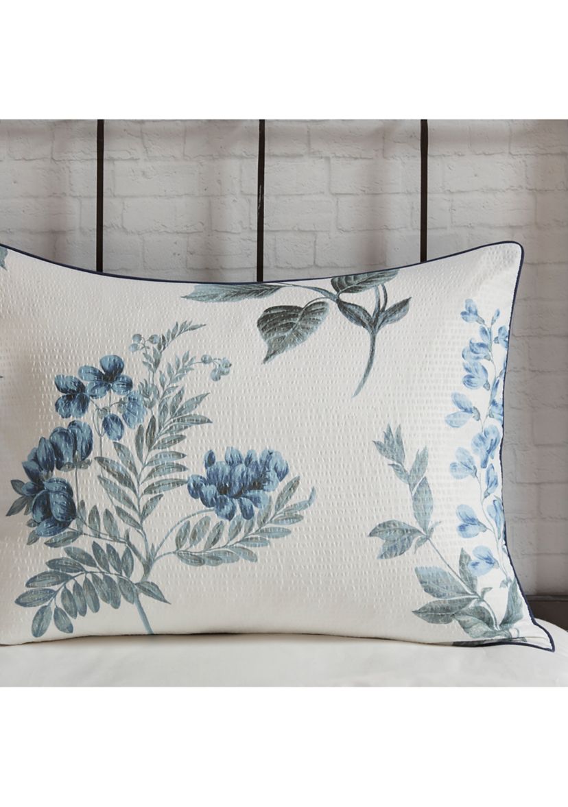 Zennia 7 Piece Printed Seersucker Comforter Set with Throw Blanket