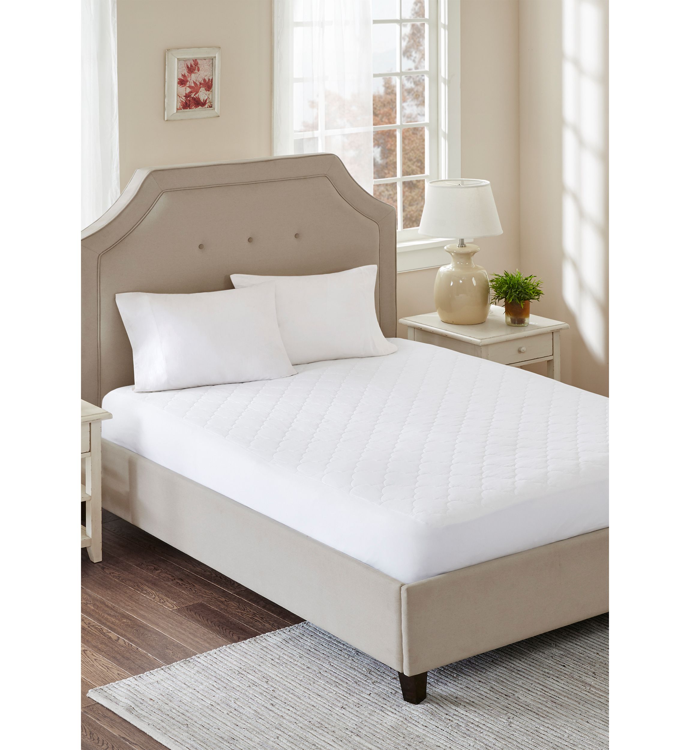 All Natural Cotton Percale Quilted Mattress Pad