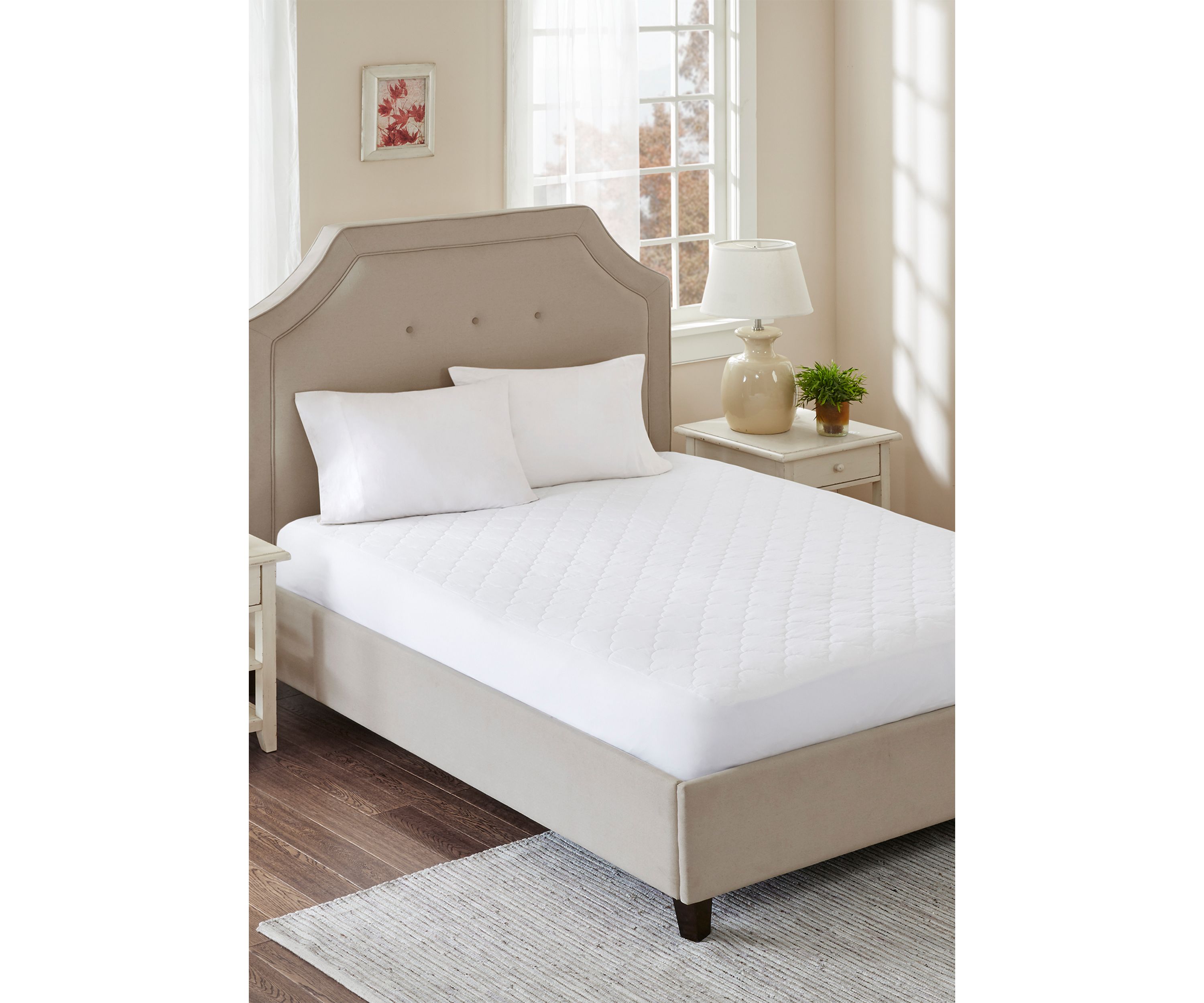 All Natural Cotton Percale Quilted Mattress Pad