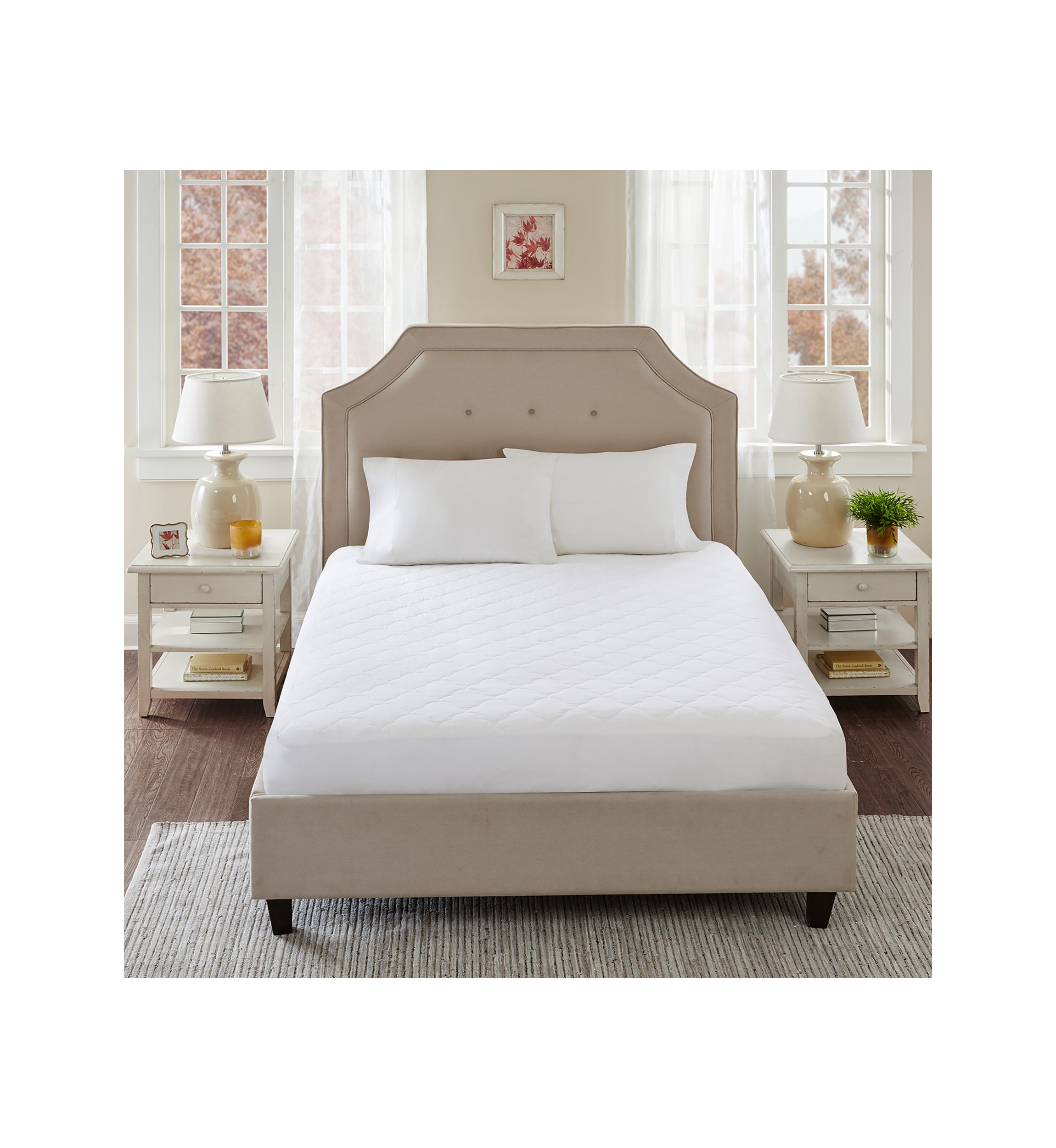 All Natural Cotton Percale Quilted Mattress Pad