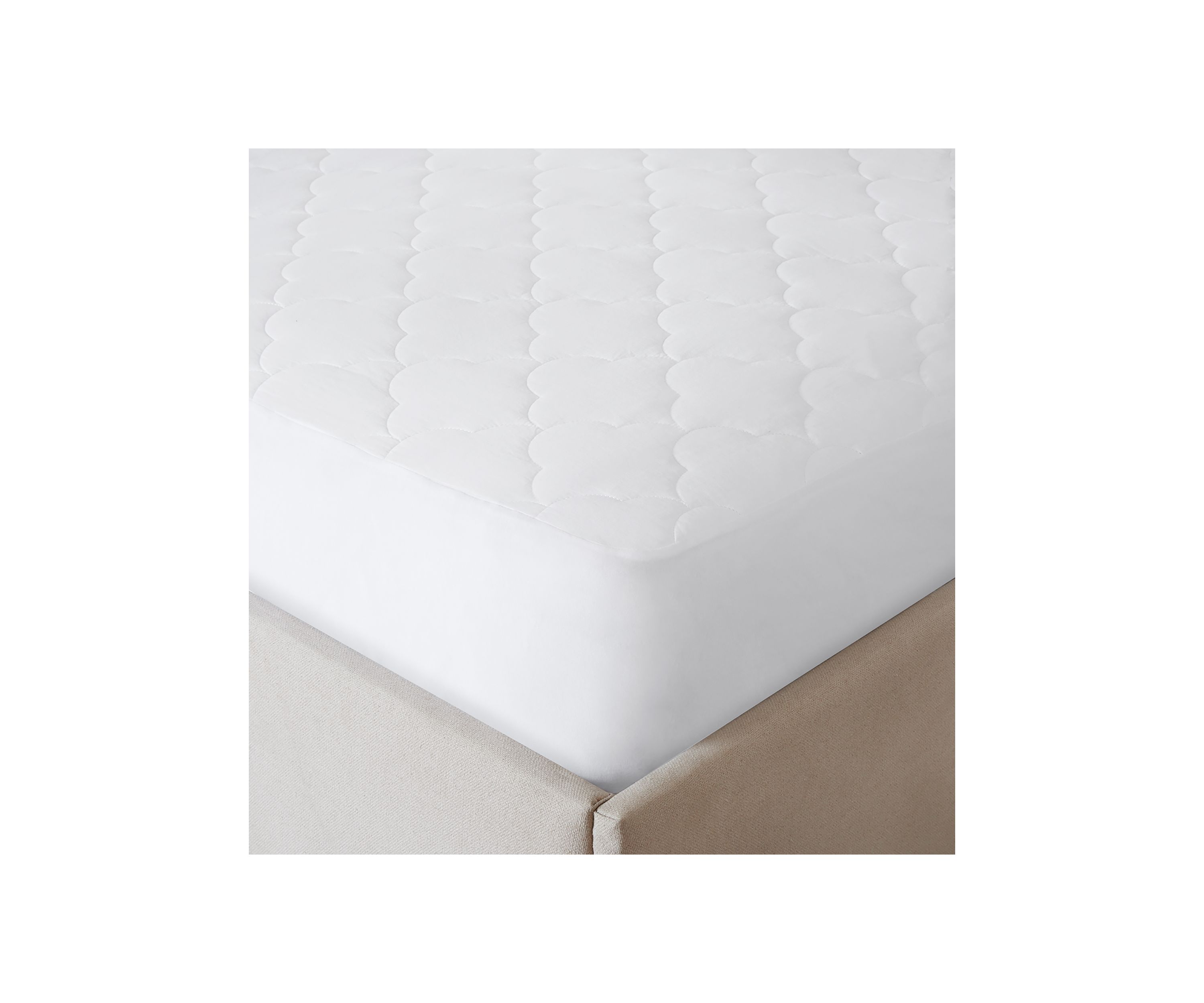 All Natural Cotton Percale Quilted Mattress Pad