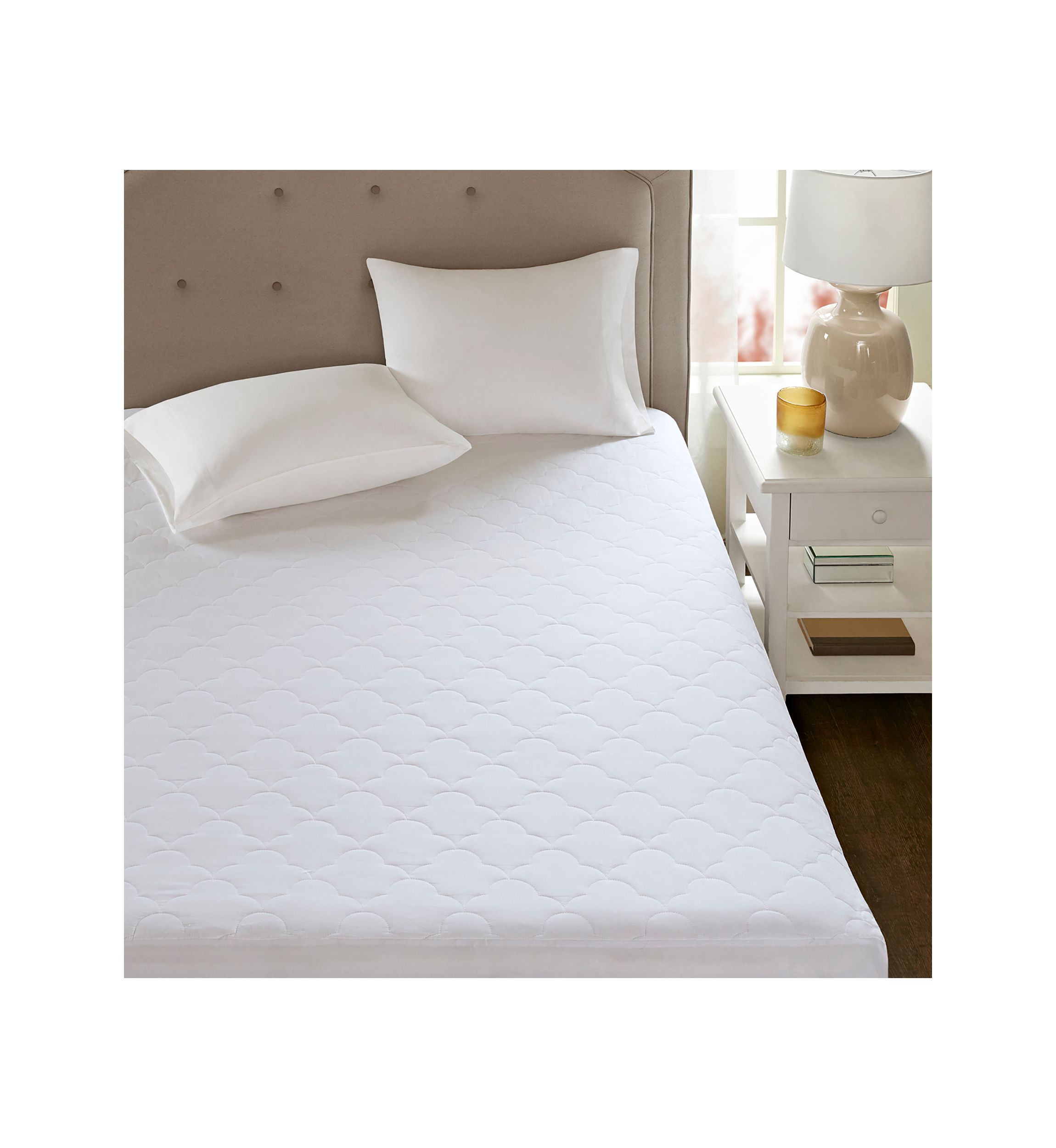 All Natural Cotton Percale Quilted Mattress Pad