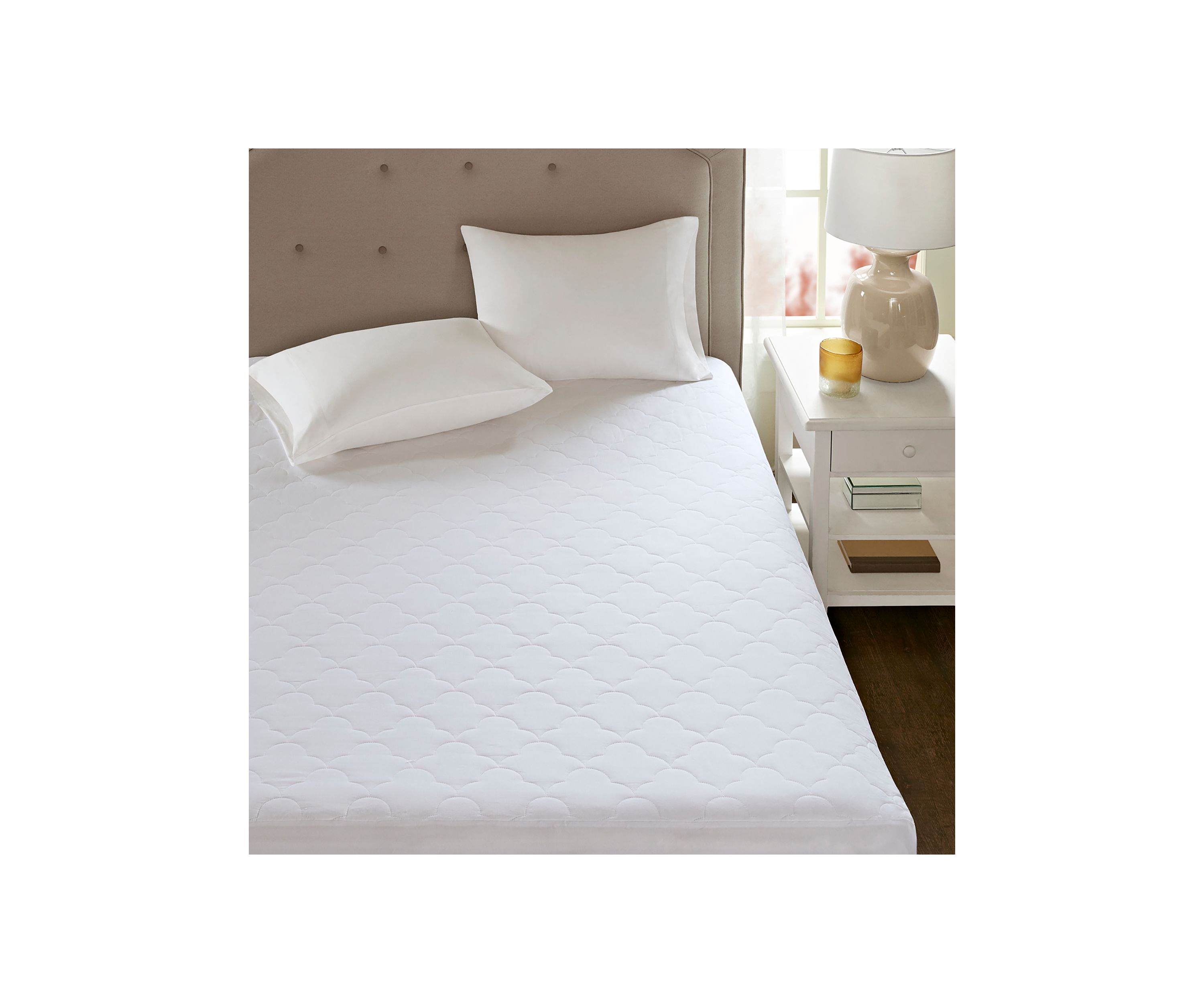 All Natural Cotton Percale Quilted Mattress Pad