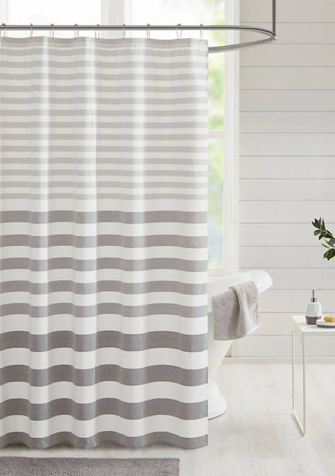 Aviana Stripe Blended Yarn Dyed Woven Shower Curtain