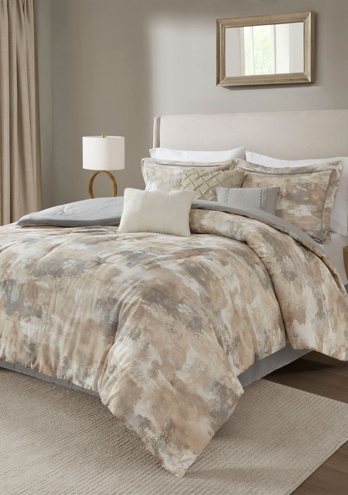 Beacon 7 Piece Textured Cotton Blend Comforter Set