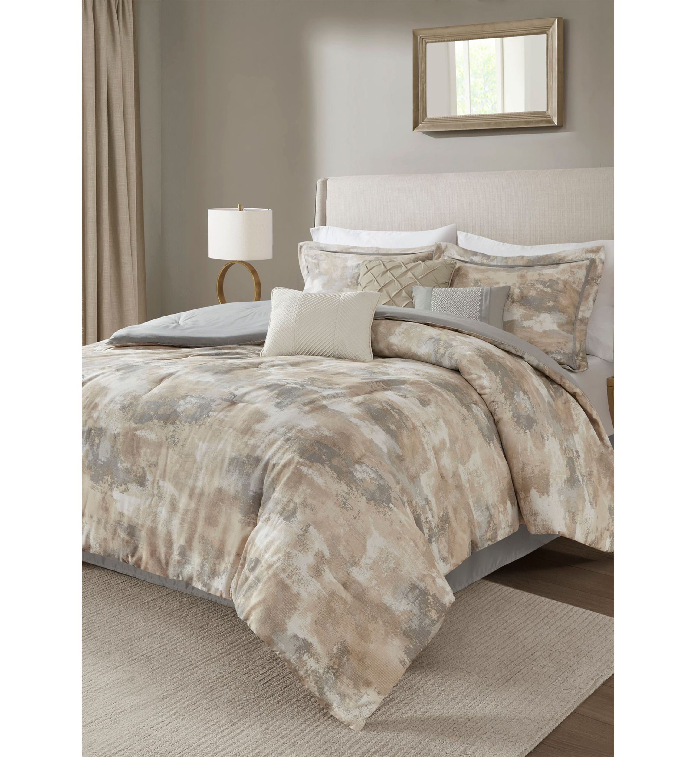 Beacon 7 Piece Textured Cotton Blend Comforter Set