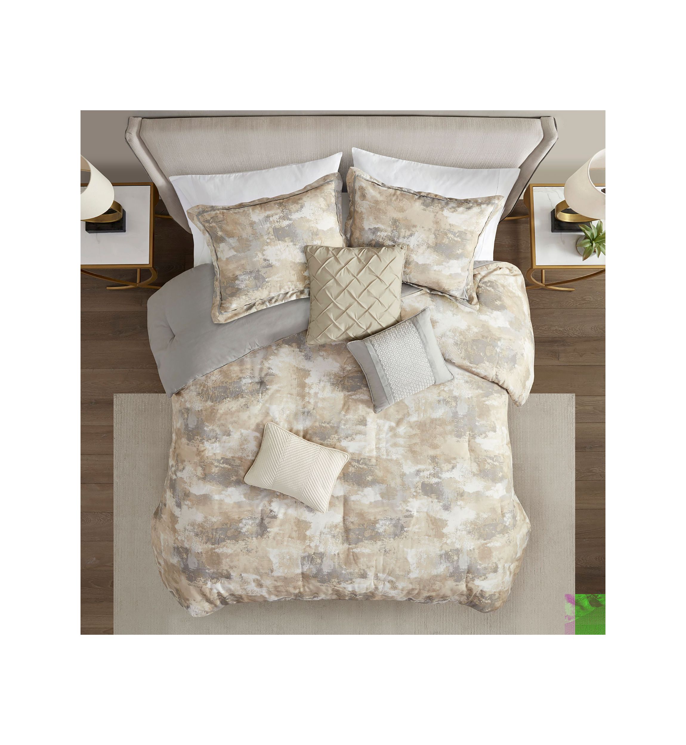Beacon 7 Piece Textured Cotton Blend Comforter Set