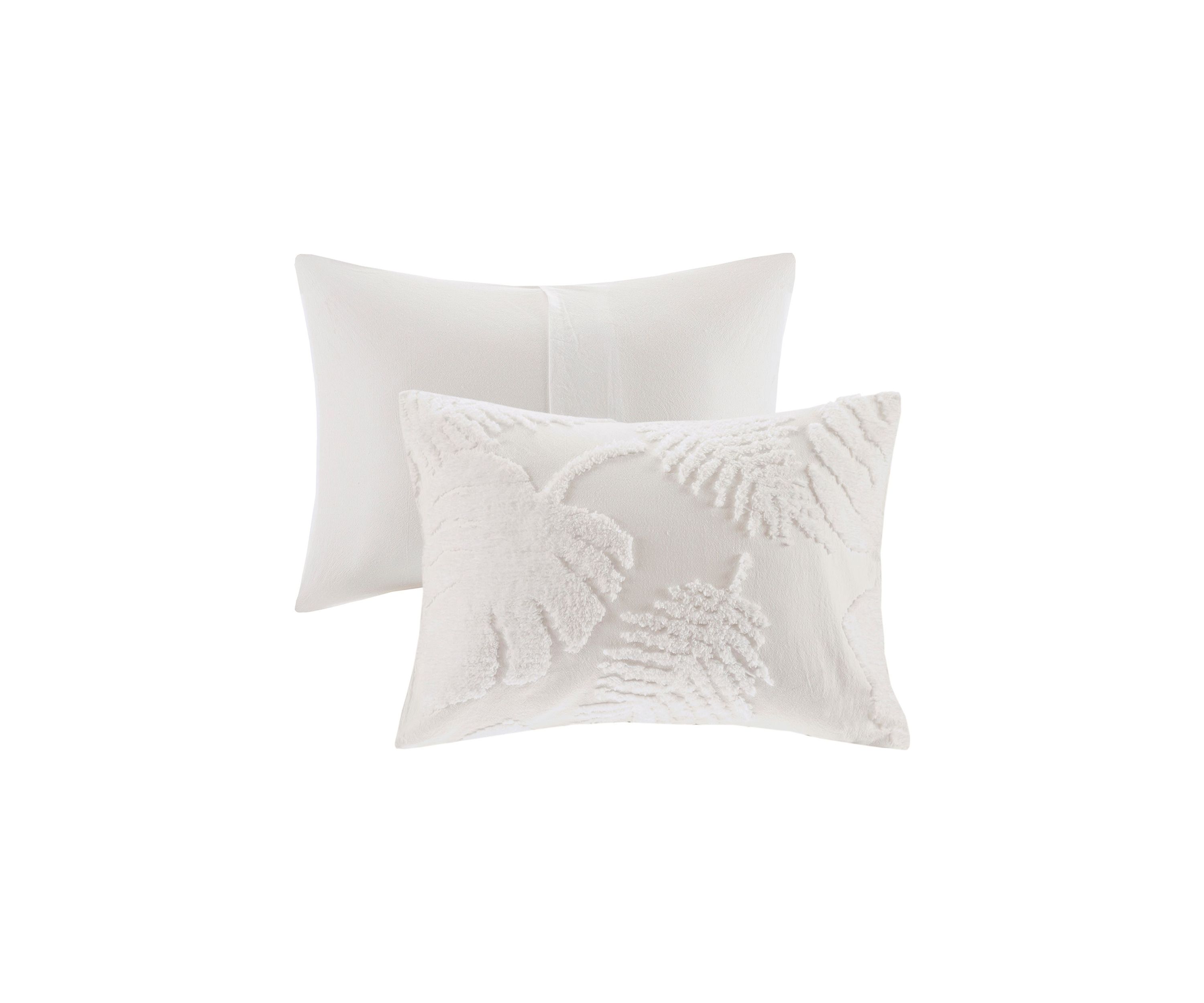 Bahari 3 Piece Tufted Cotton Chenille Palm Duvet Cover Set