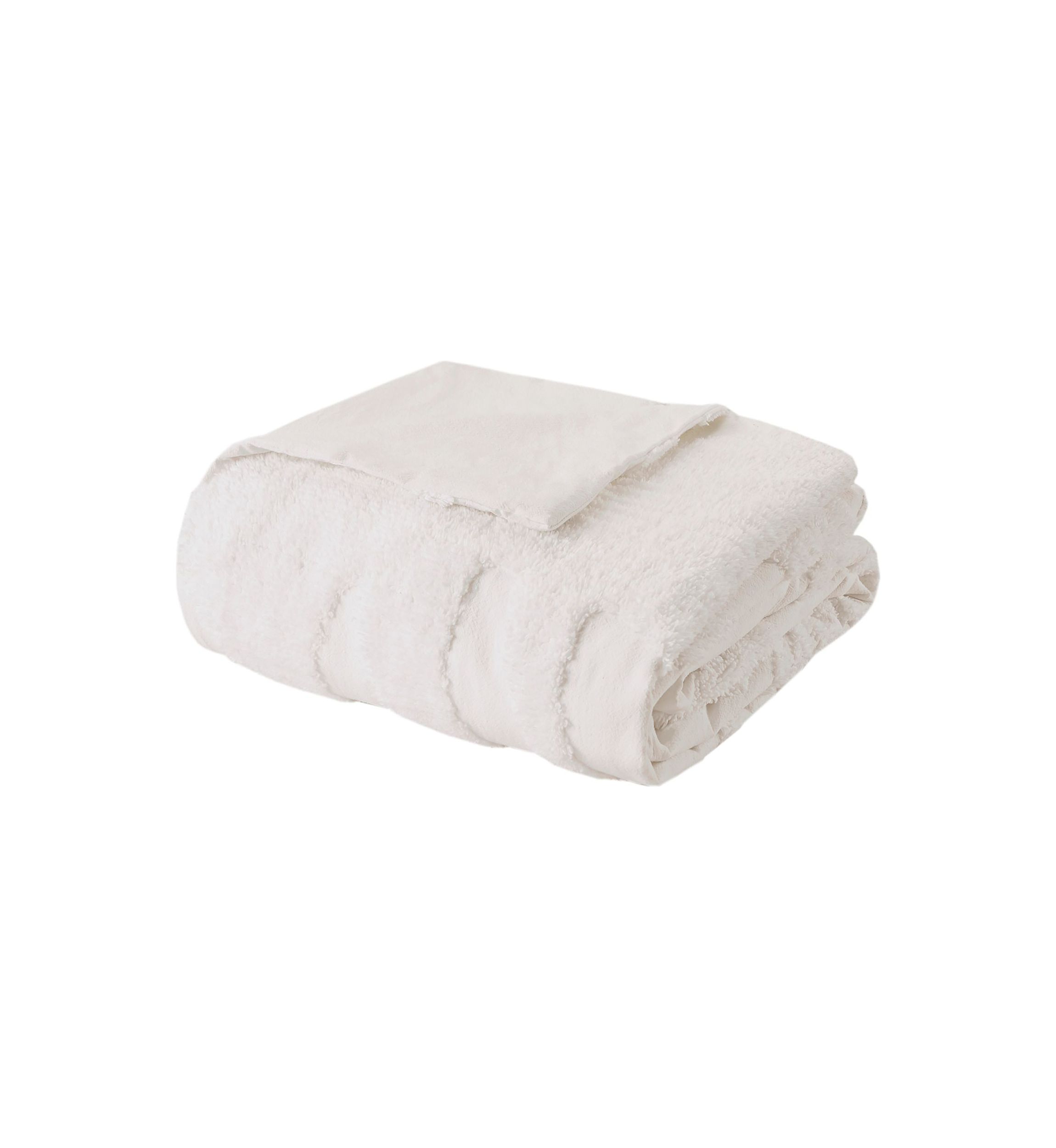 Bahari 3 Piece Tufted Cotton Chenille Palm Duvet Cover Set