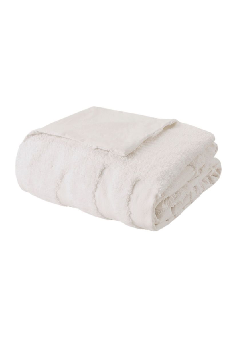 Bahari 3 Piece Tufted Cotton Chenille Palm Duvet Cover Set