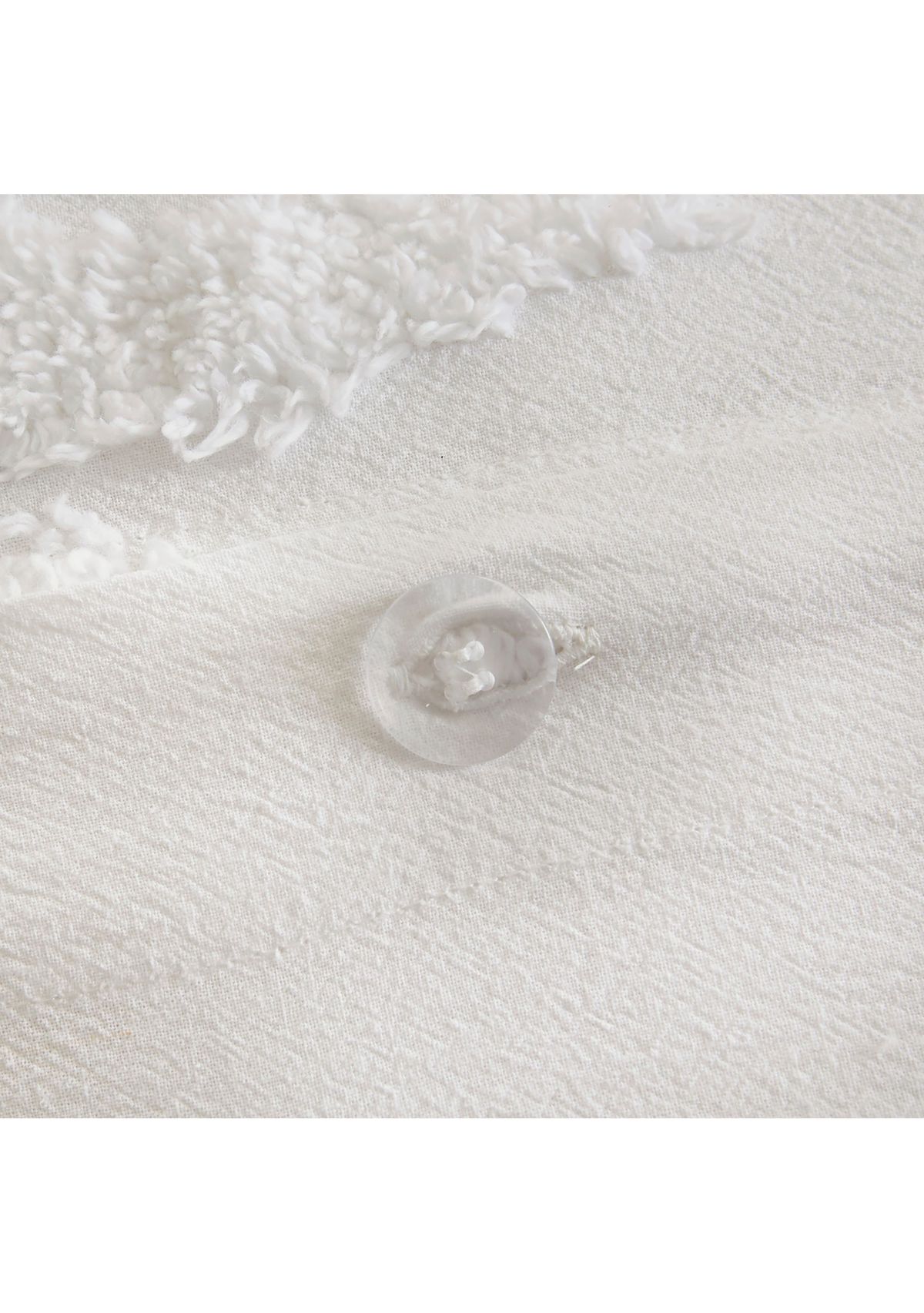 Bahari 3 Piece Tufted Cotton Chenille Palm Duvet Cover Set