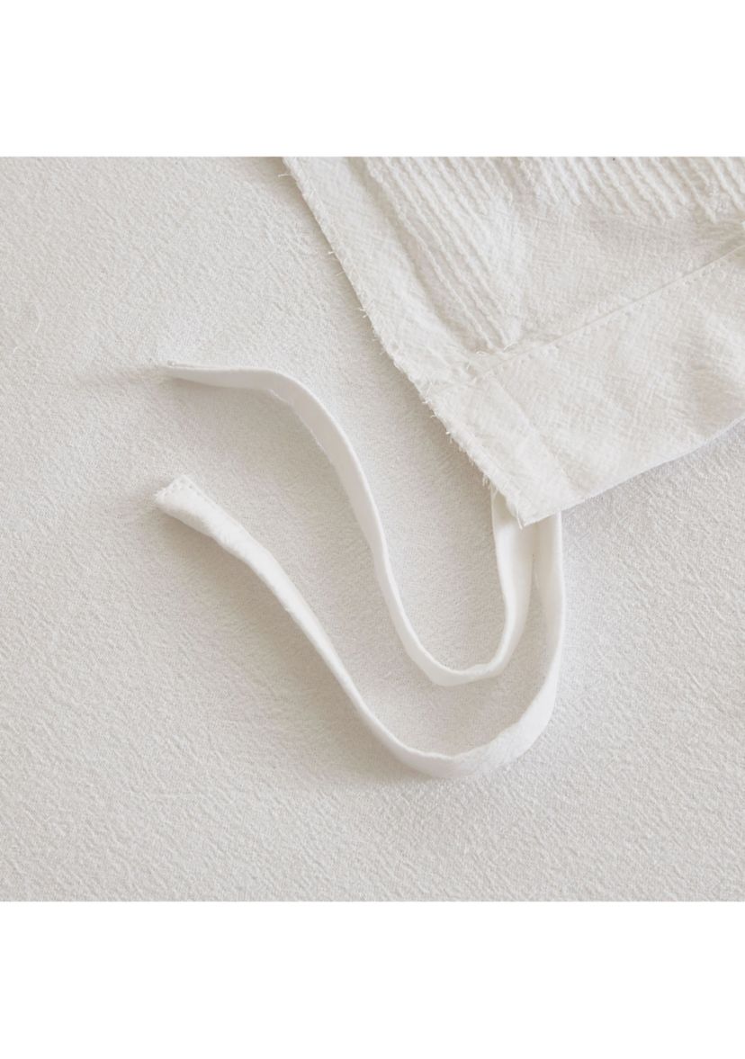 Bahari 3 Piece Tufted Cotton Chenille Palm Duvet Cover Set