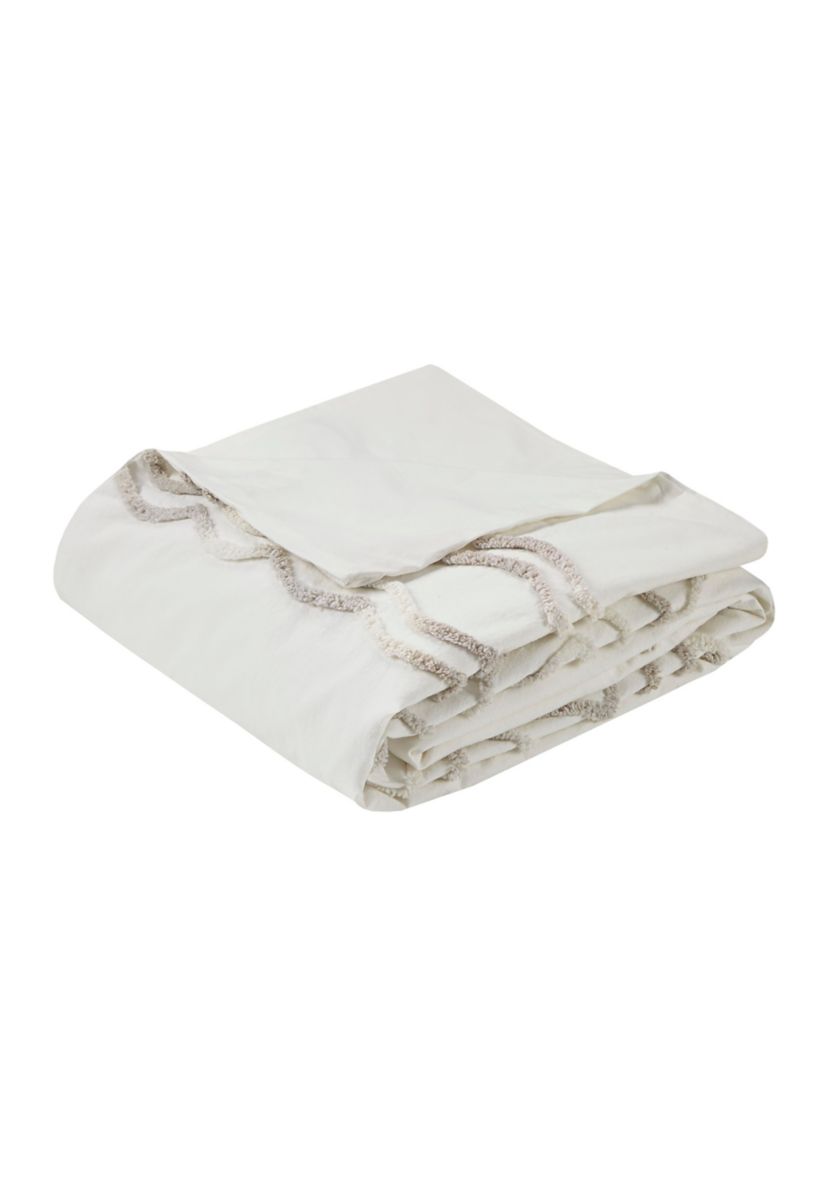 Violette 3 Piece Tufted Cotton Chenille Duvet Cover Set