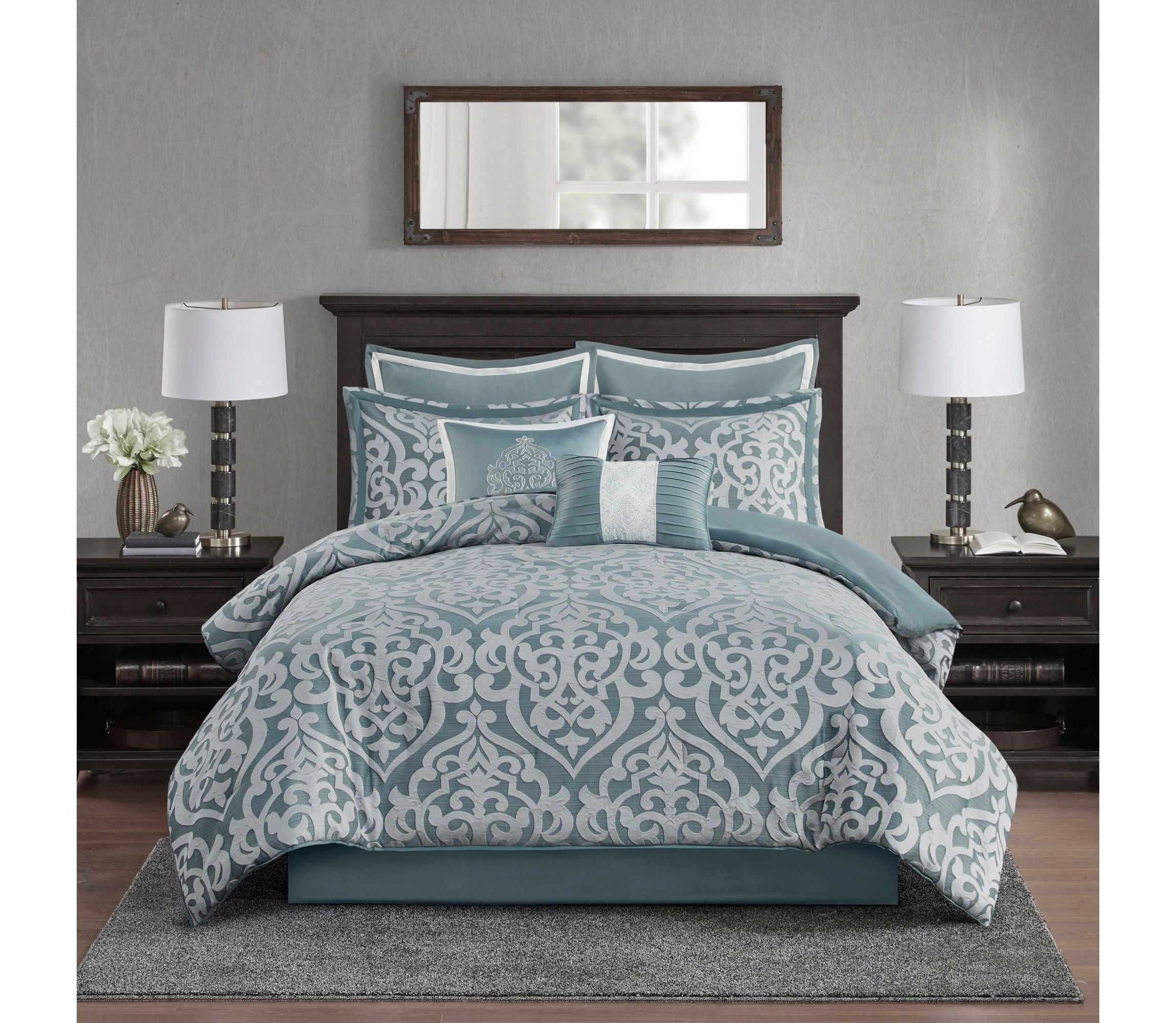 Odette 8 Piece Jacquard Comforter Set
