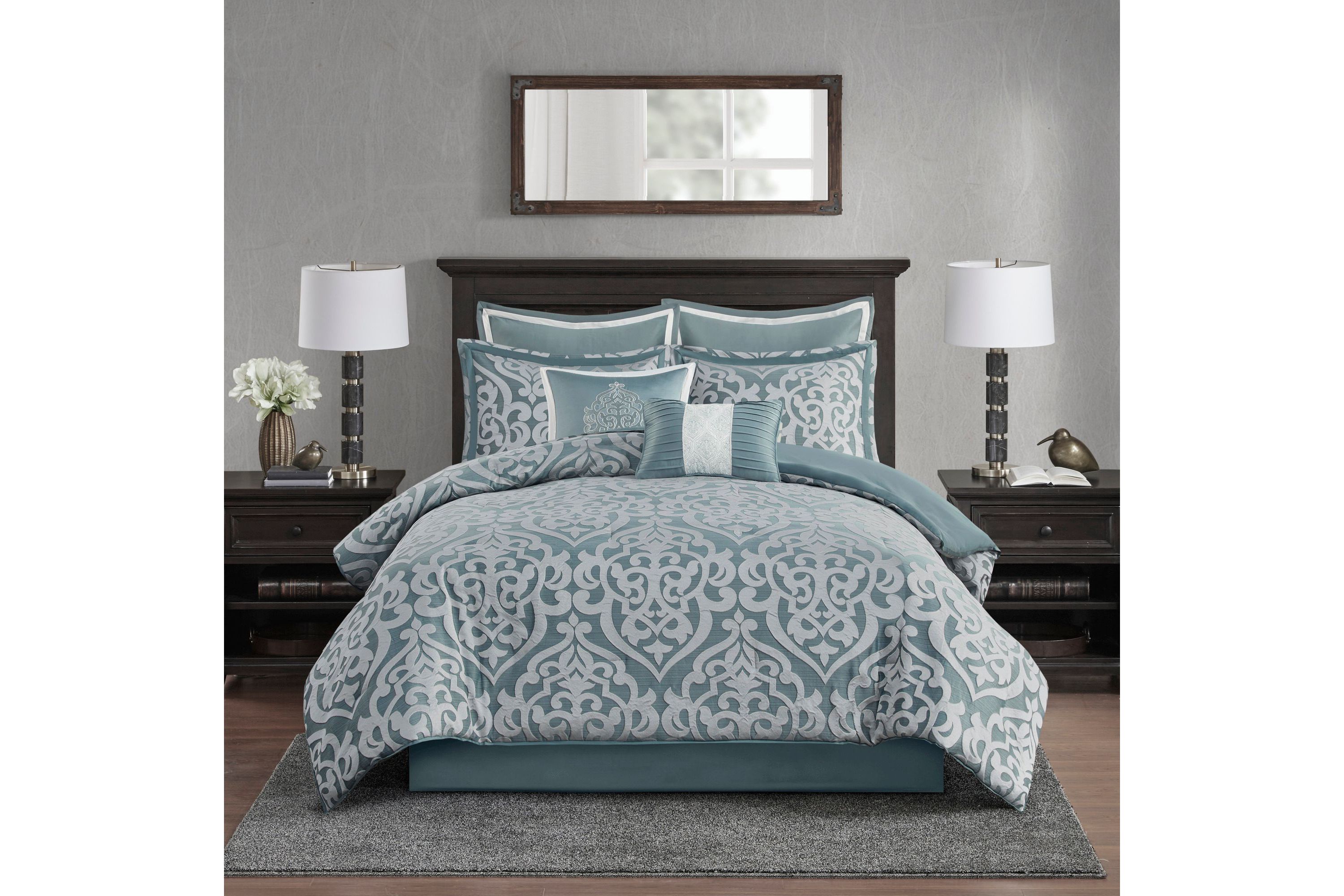 Odette 8 Piece Jacquard Comforter Set