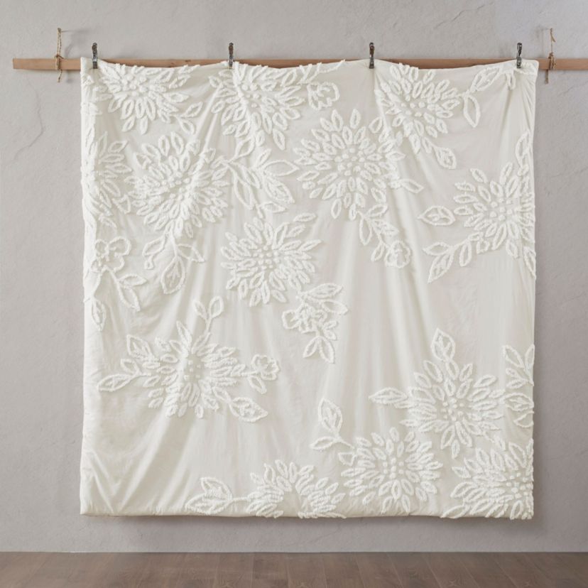 Veronica 3 Piece Tufted Cotton Chenille Floral Comforter Set