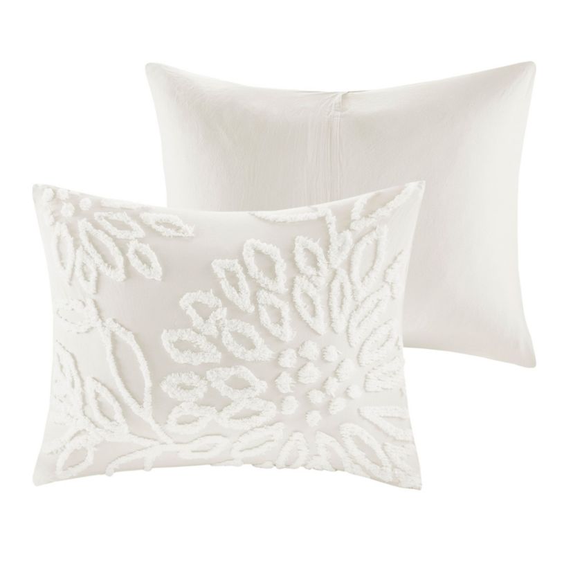 Veronica 3 Piece Tufted Cotton Chenille Floral Comforter Set