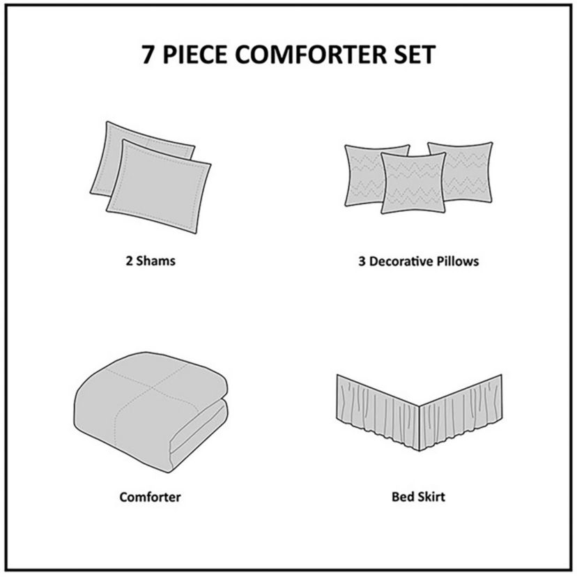 Vienna 7 Piece Cotton Printed Comforter Set