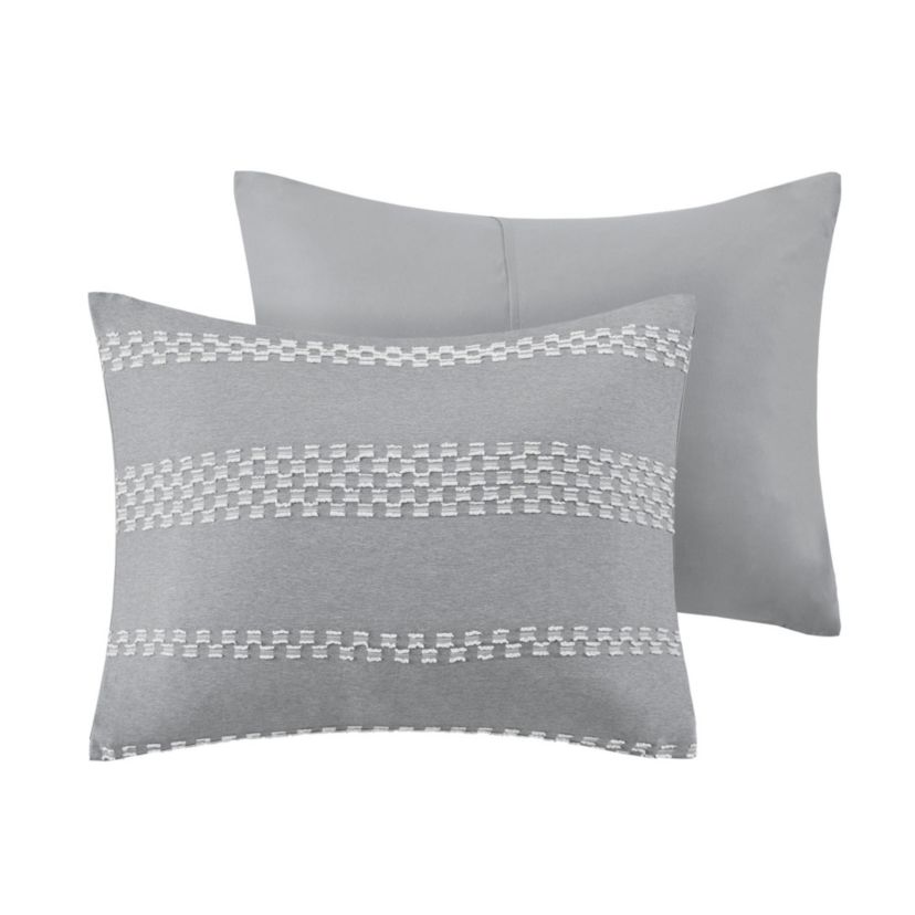 Drew 5 Piece Clipped Jacquard Comforter Set with Throw Pillows