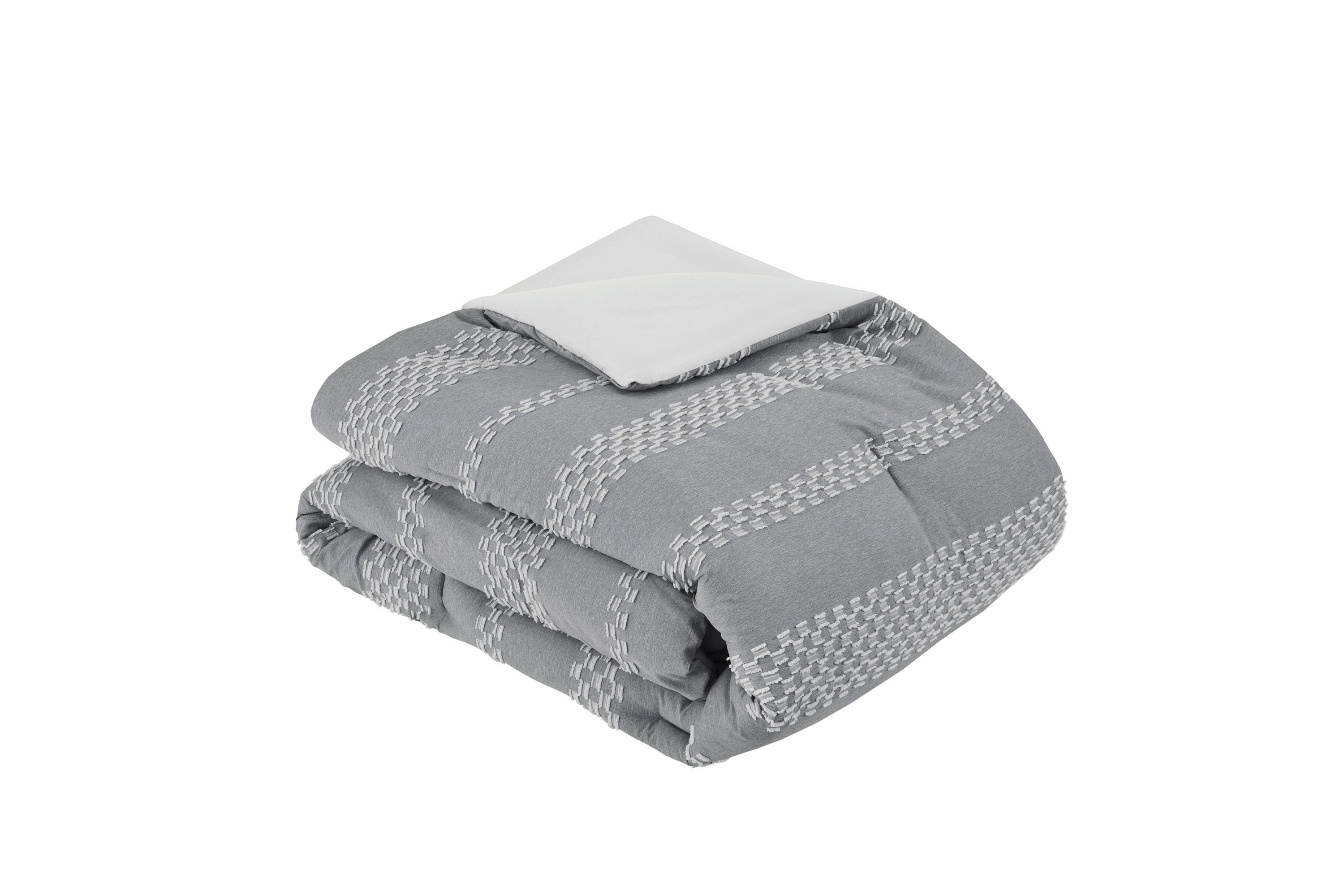 Drew 5 Piece Clipped Jacquard Comforter Set with Throw Pillows