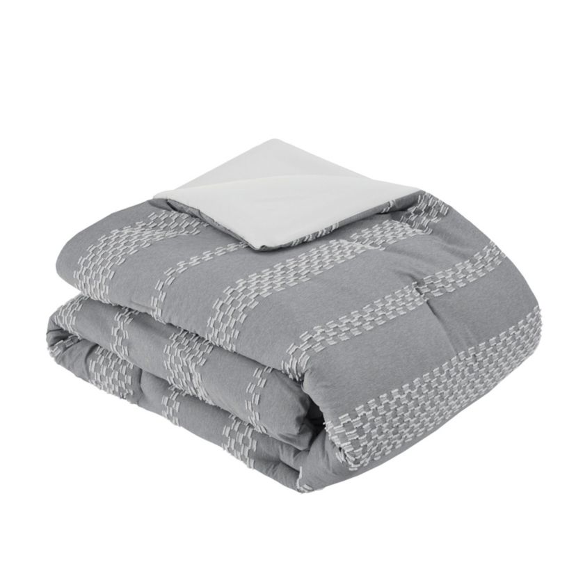 Drew 5 Piece Clipped Jacquard Comforter Set with Throw Pillows
