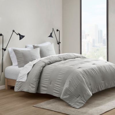 Madison Park Essentials Nimbus Comforter Set with Bed Sheets, Grey, Full