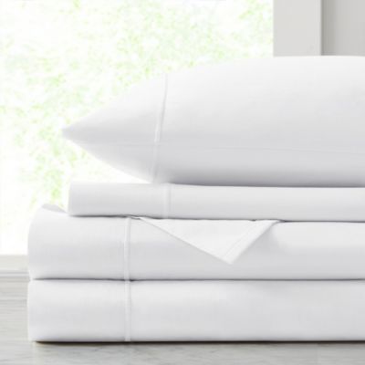 Croscill Luxury Egyptian 500TC Cotton Sheet Set, White, California King