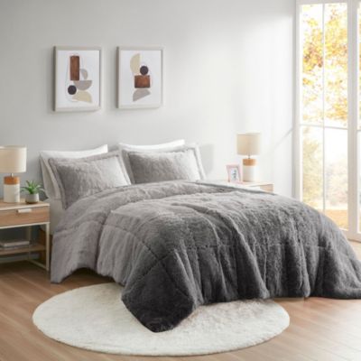 Intelligent Design Brielle Ombre Shaggy Long Fur Comforter Mini Set | belk