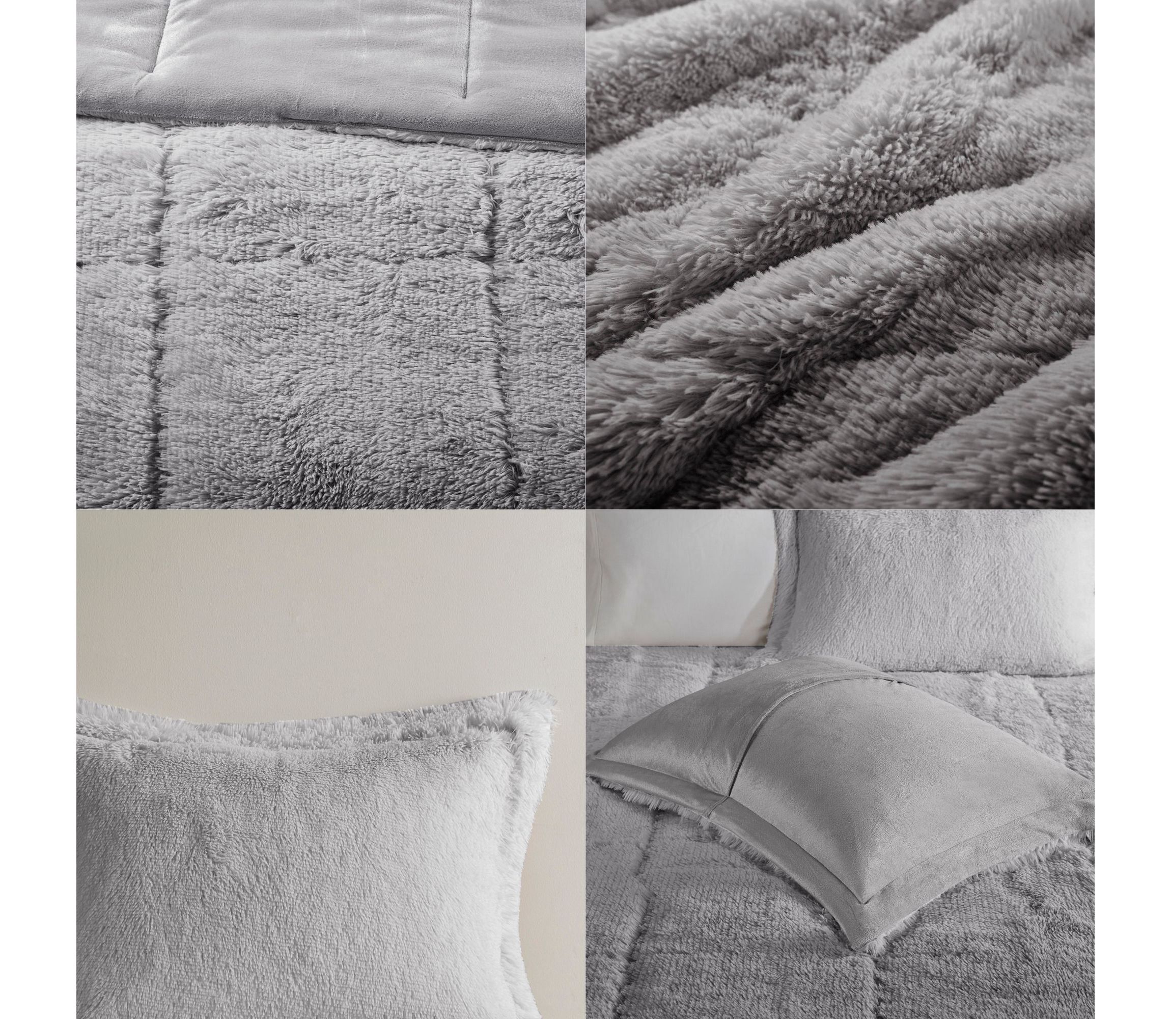 Brielle Ombre Shaggy Long Fur Comforter Mini Set