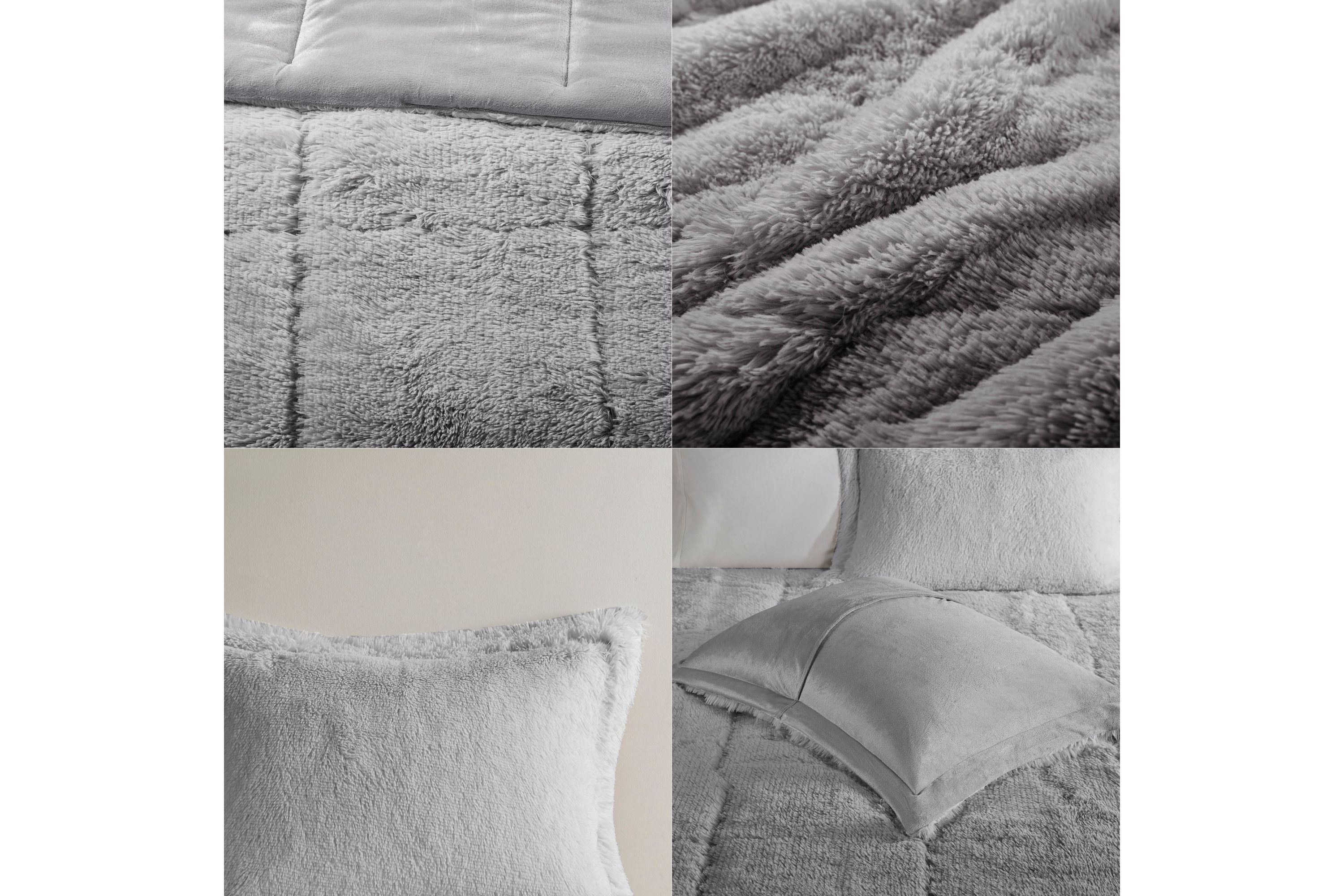 Brielle Ombre Shaggy Long Fur Comforter Mini Set