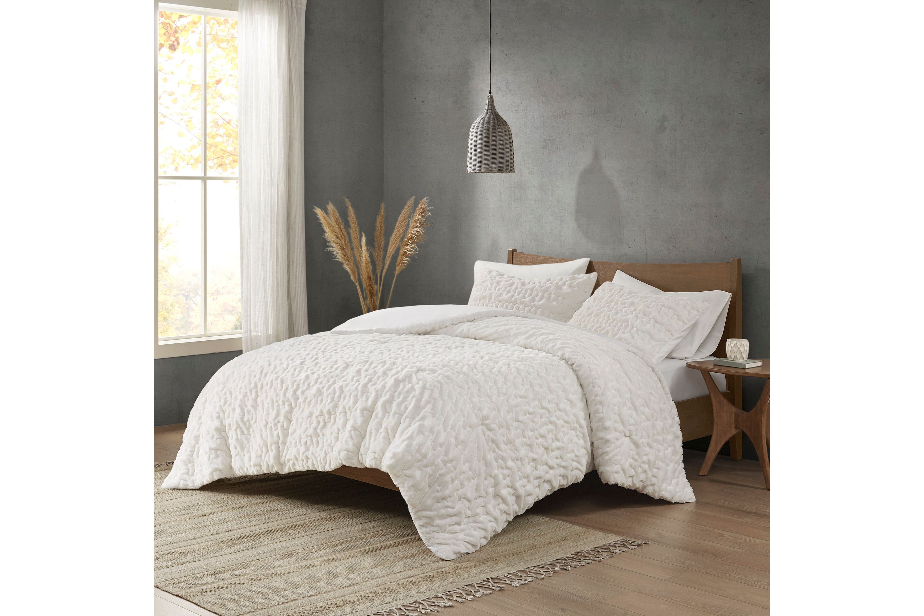 Blair Ruched Fur Down Alternative Comforter Set