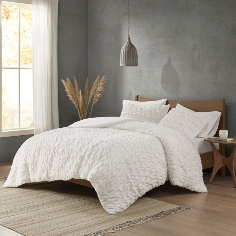 Blair Ruched Fur Down Alternative Comforter Set