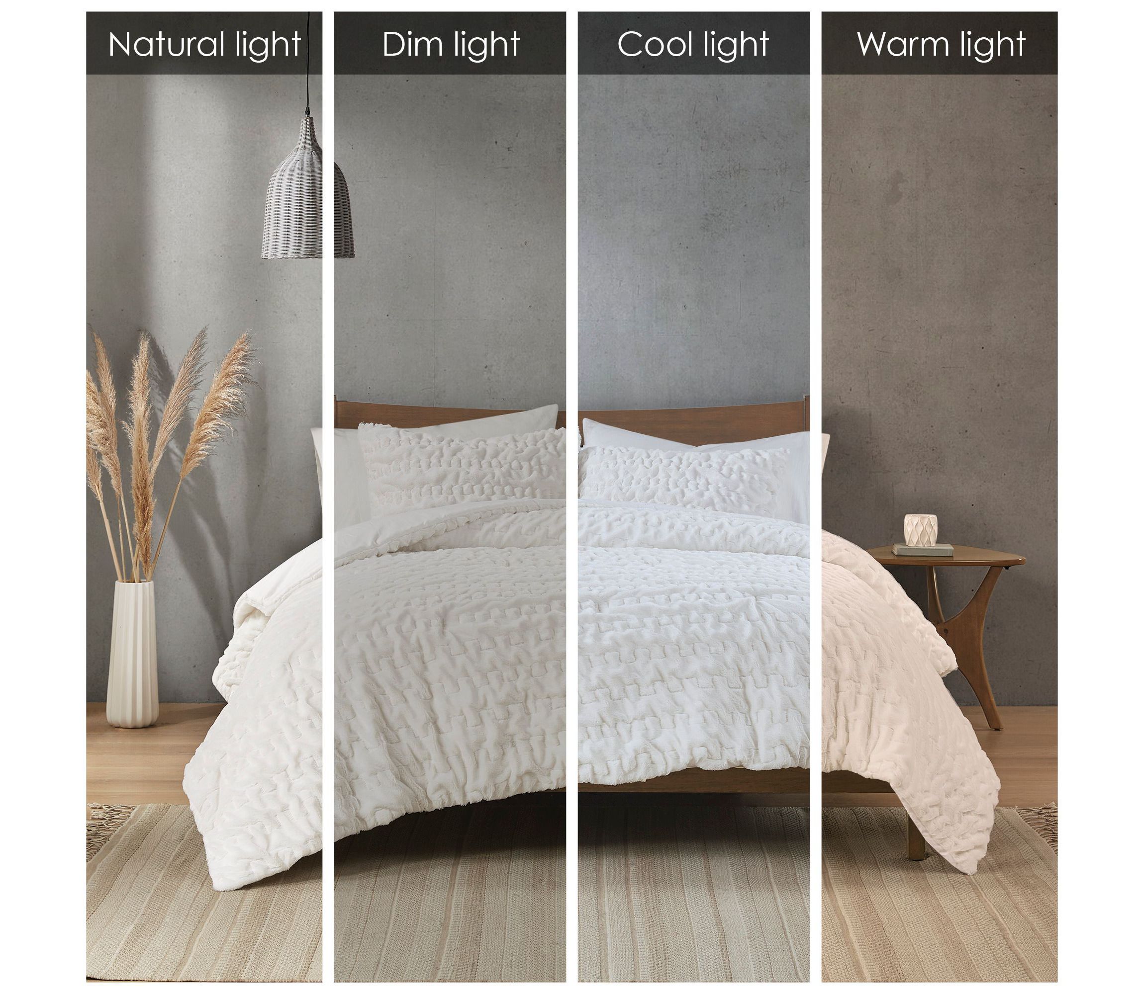 Blair Ruched Fur Down Alternative Comforter Set