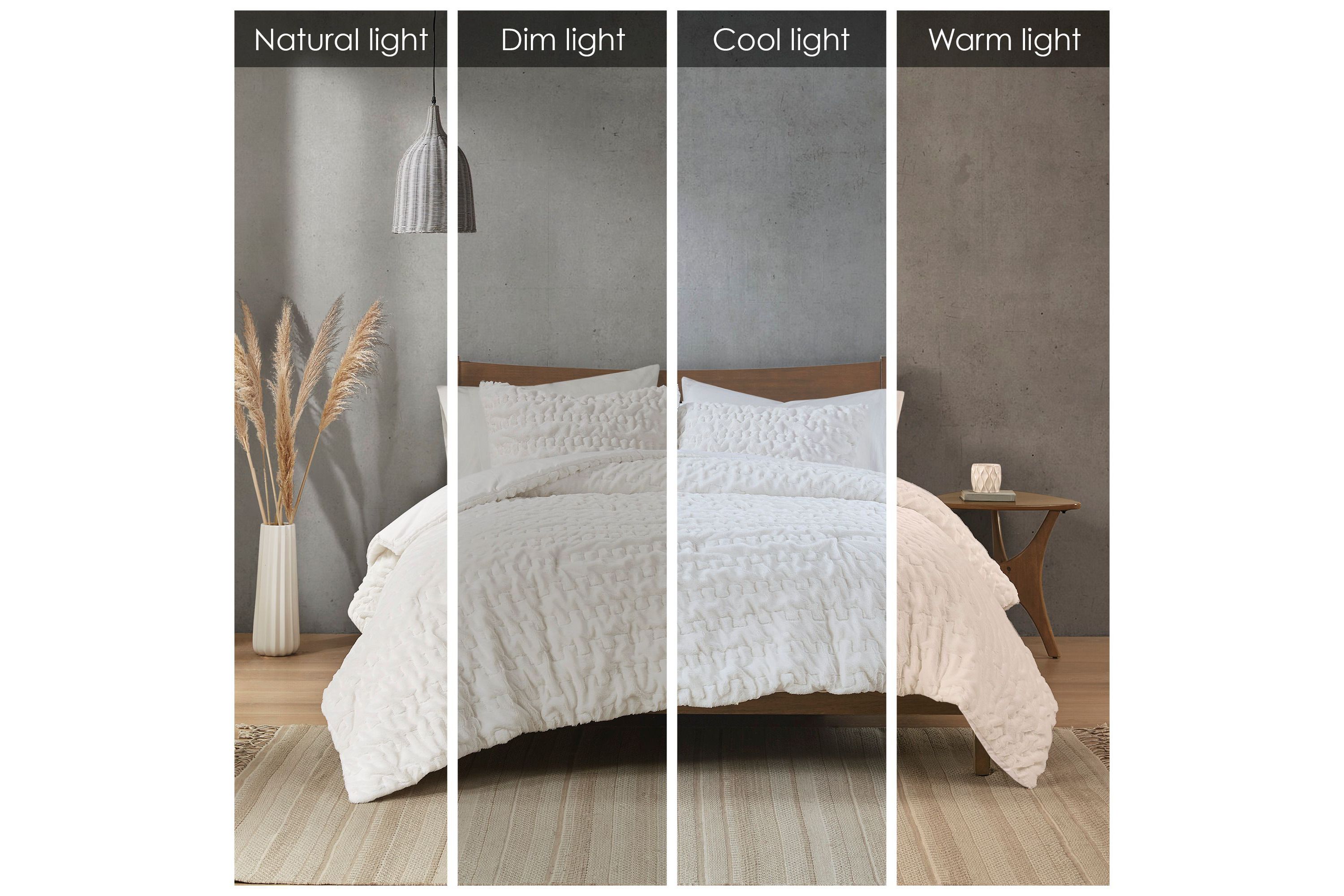 Blair Ruched Fur Down Alternative Comforter Set