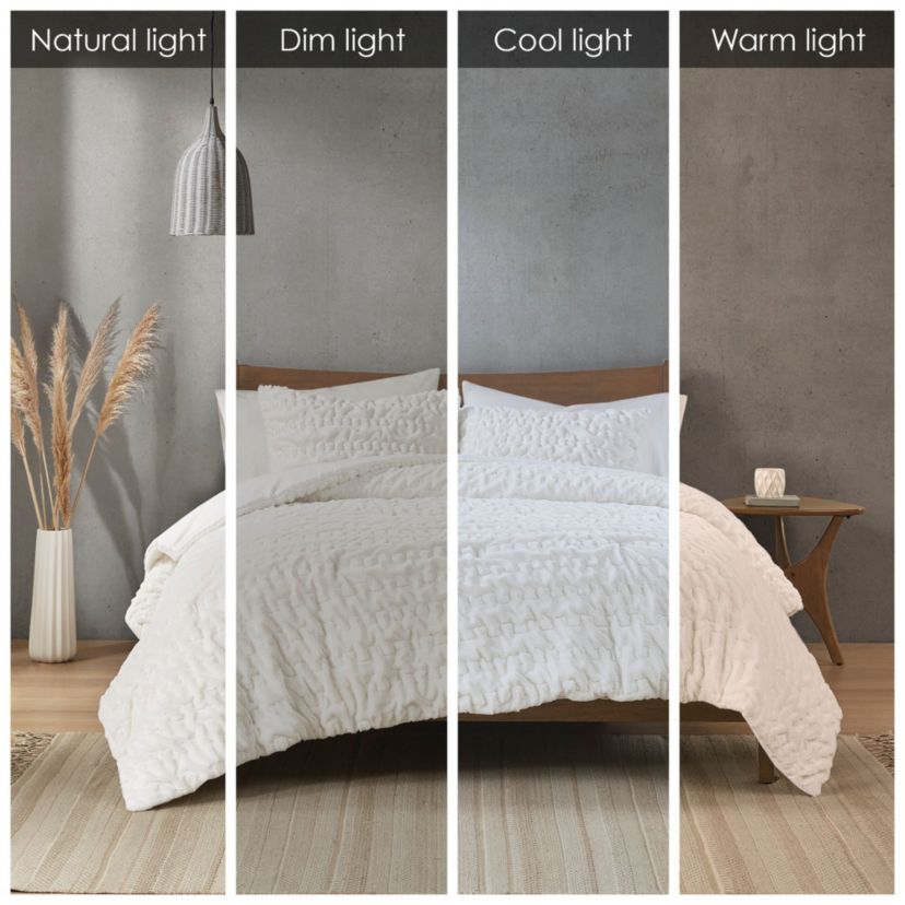 Blair Ruched Fur Down Alternative Comforter Set