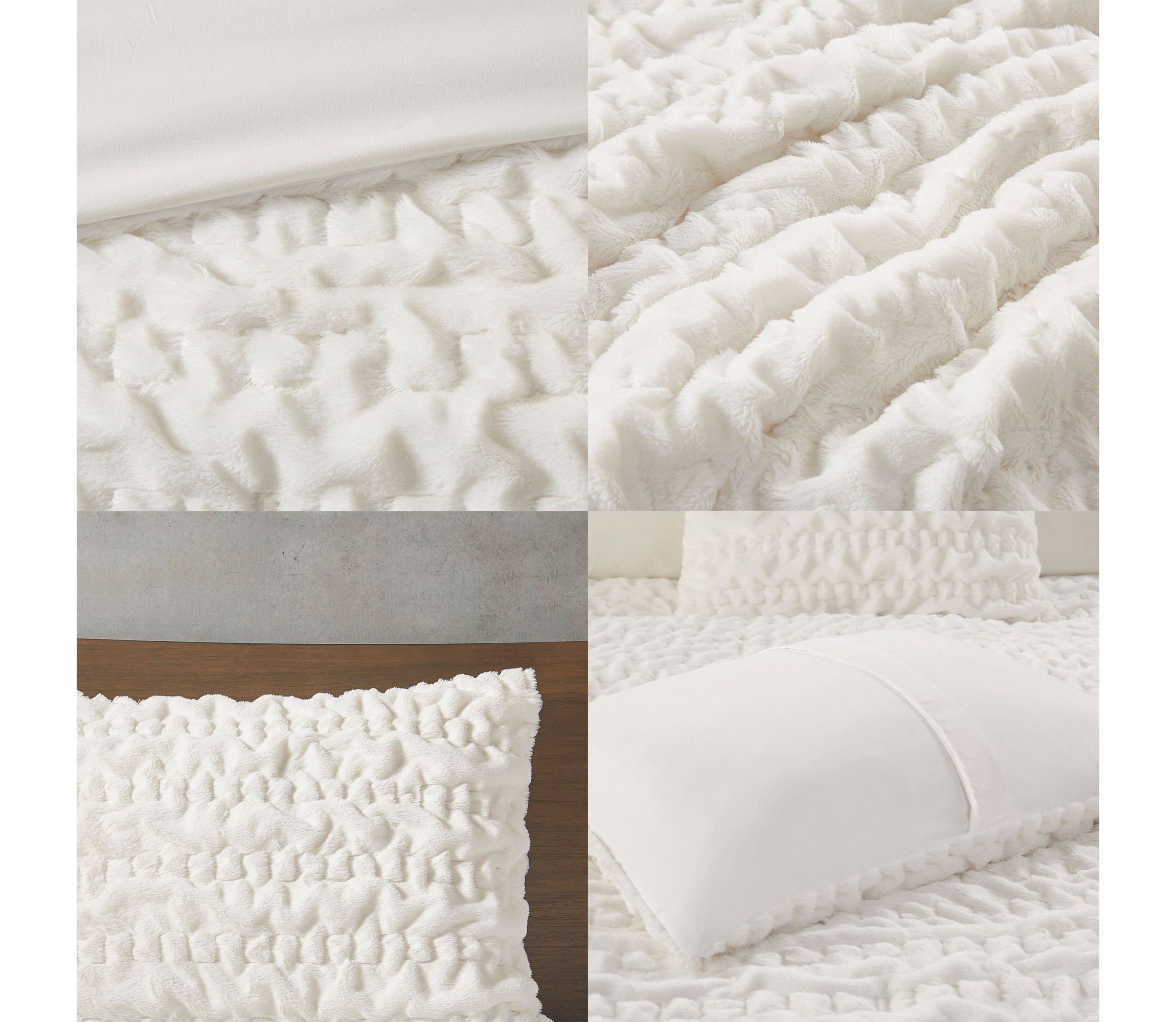 Blair Ruched Fur Down Alternative Comforter Set