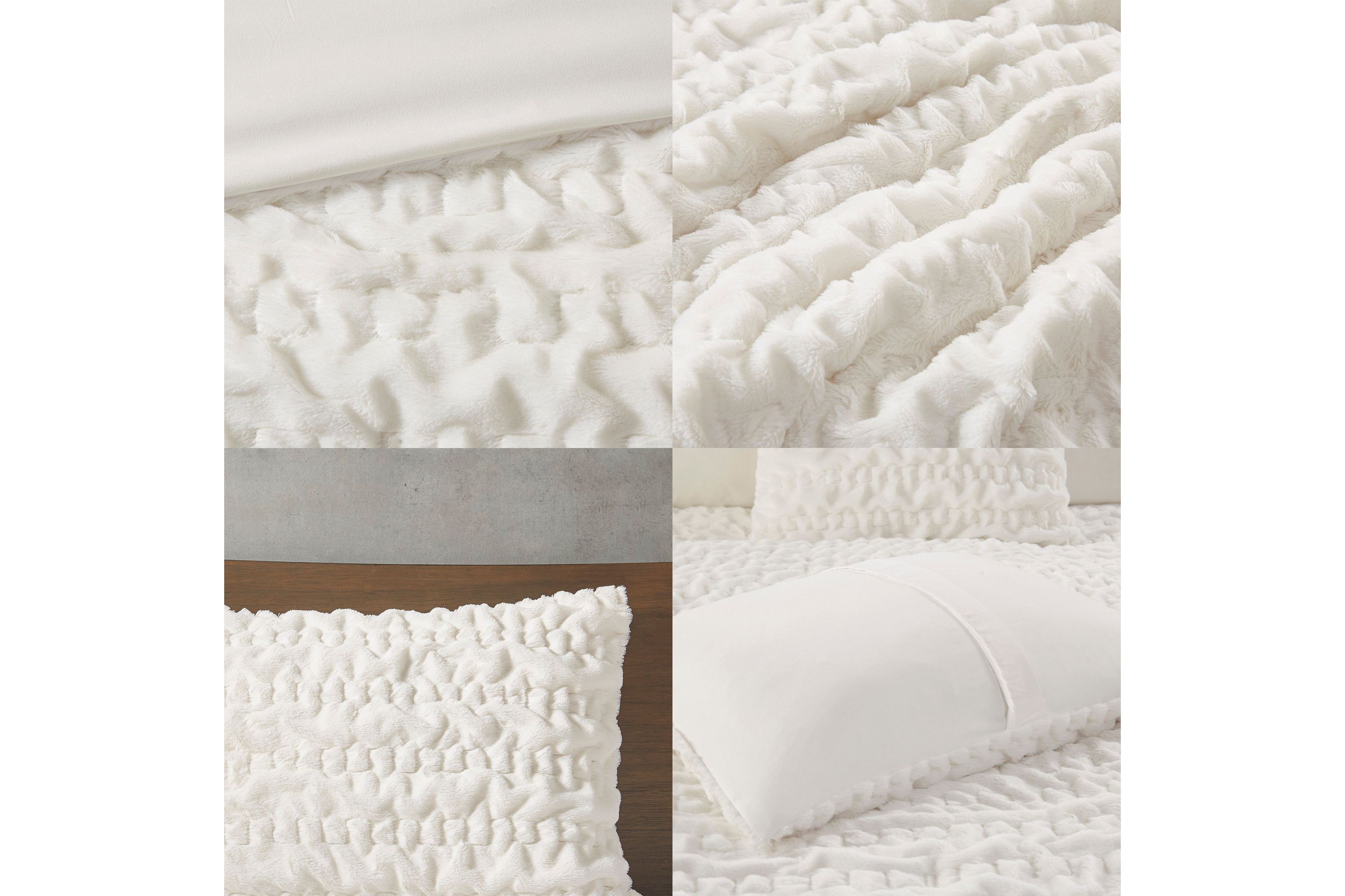 Blair Ruched Fur Down Alternative Comforter Set