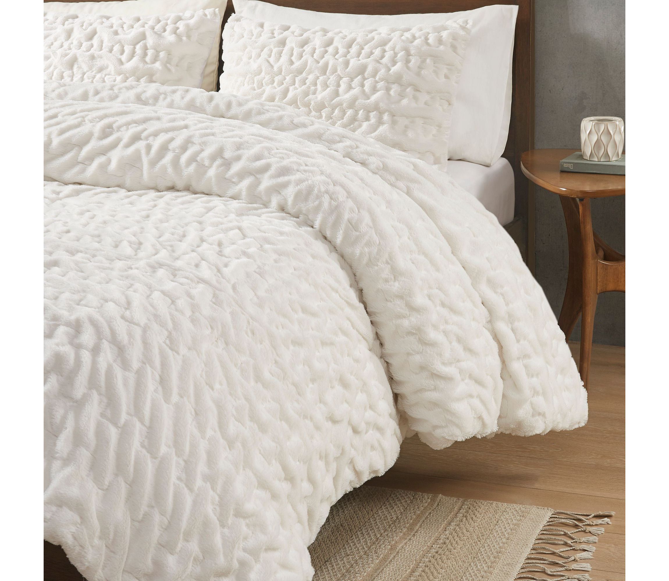 Blair Ruched Fur Down Alternative Comforter Set