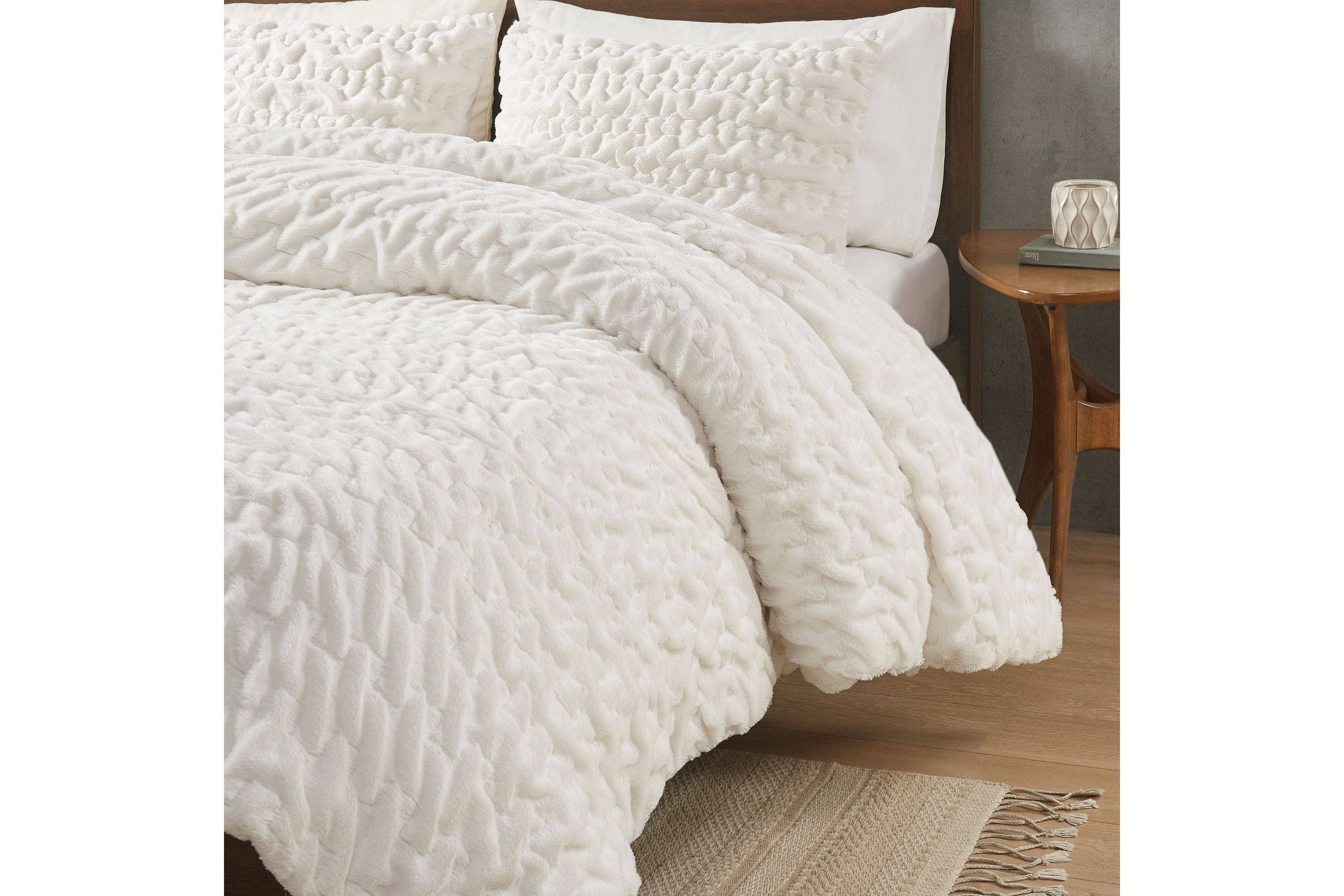 Blair Ruched Fur Down Alternative Comforter Set
