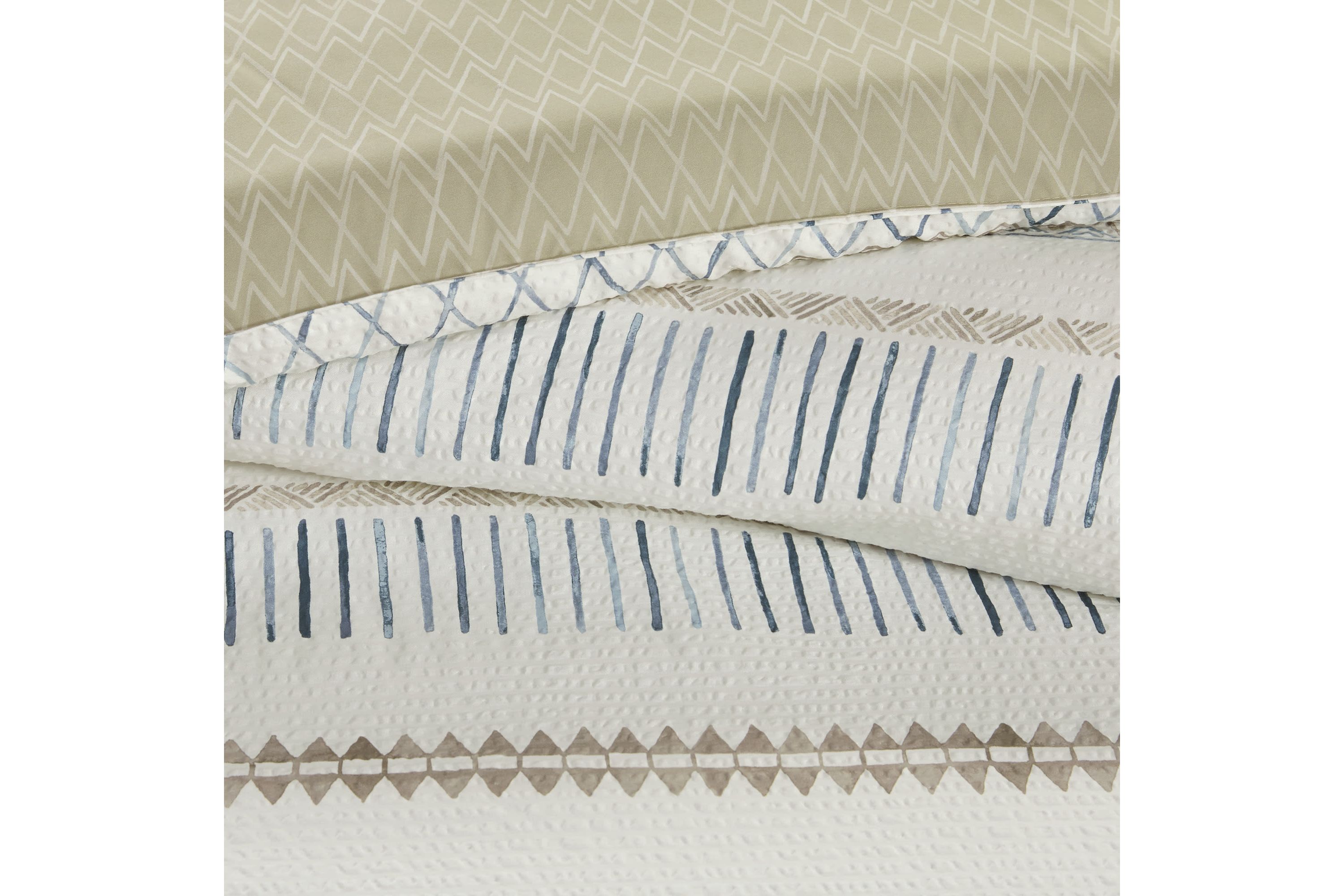 Fraser 5 Piece Printed Seersucker Comforter Set with Throw Pillows